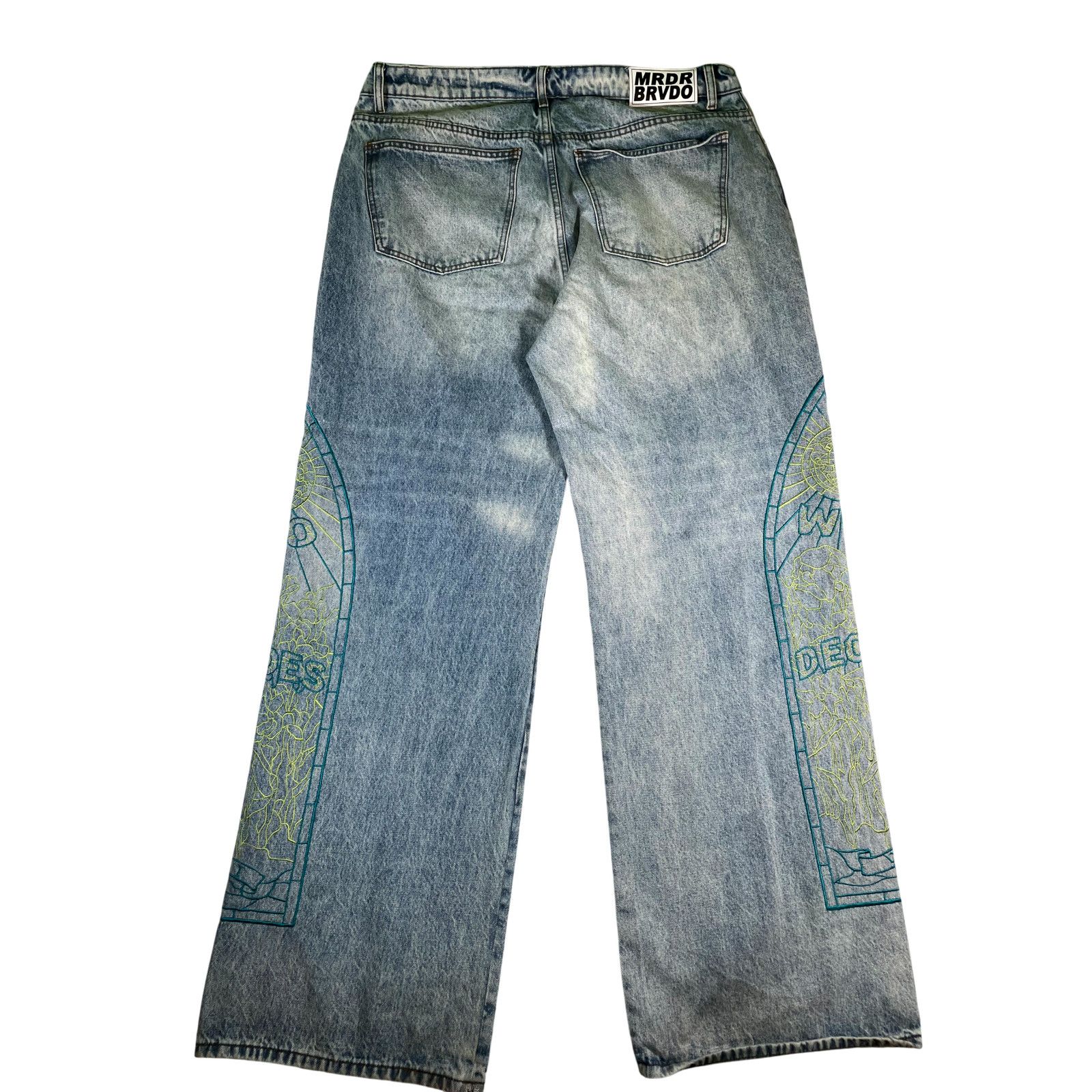 Who Decides War Who Decides War Cowboy Light Wash, Neon & Blue Jeans Size US 38 / EU 54 - 2 Thumbnail