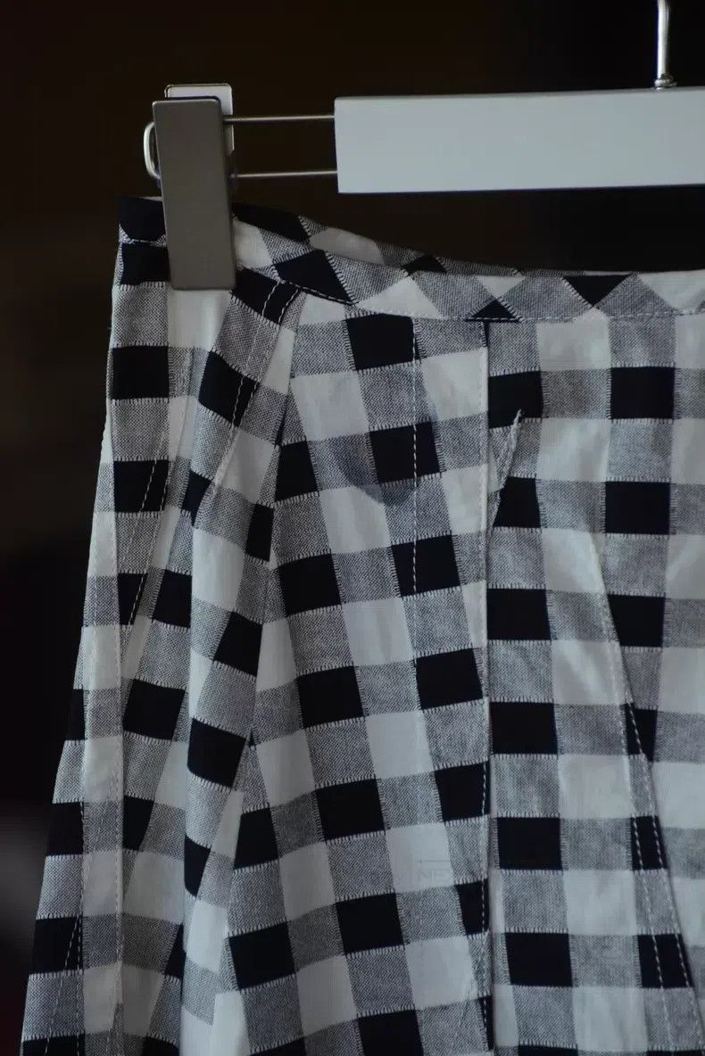 Comme des Garcons Comme Des Garcons size M Black and White Plaid Patchwork M Size 23" - 3 Thumbnail