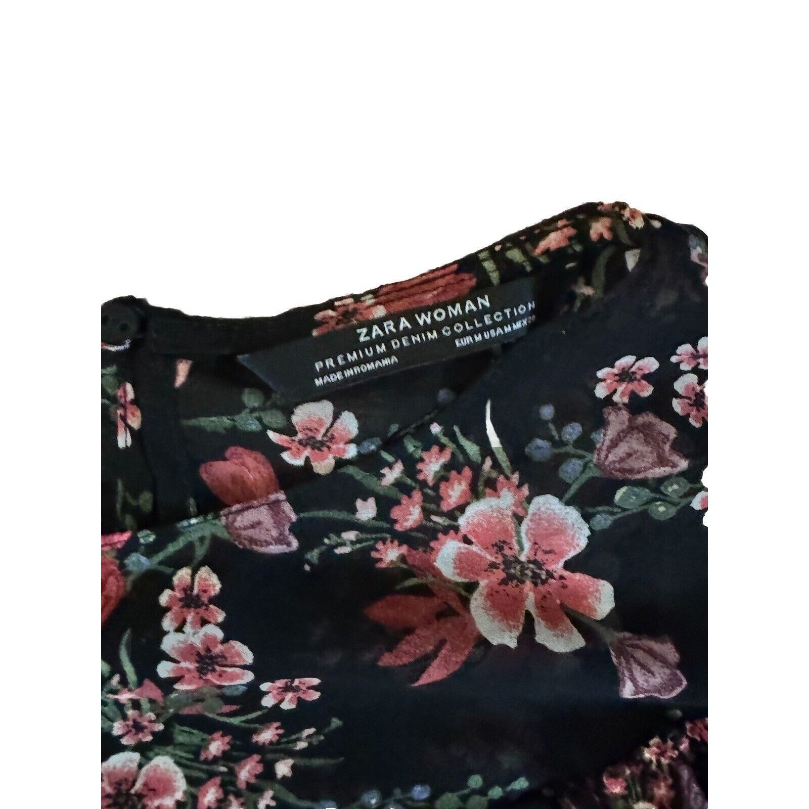 Zara ZARA WOMEN PREMIUM COLLECTION FLORAL RUFFLE TOP SIZE M Size M / US 6-8 / IT 42-44 - 4 Thumbnail