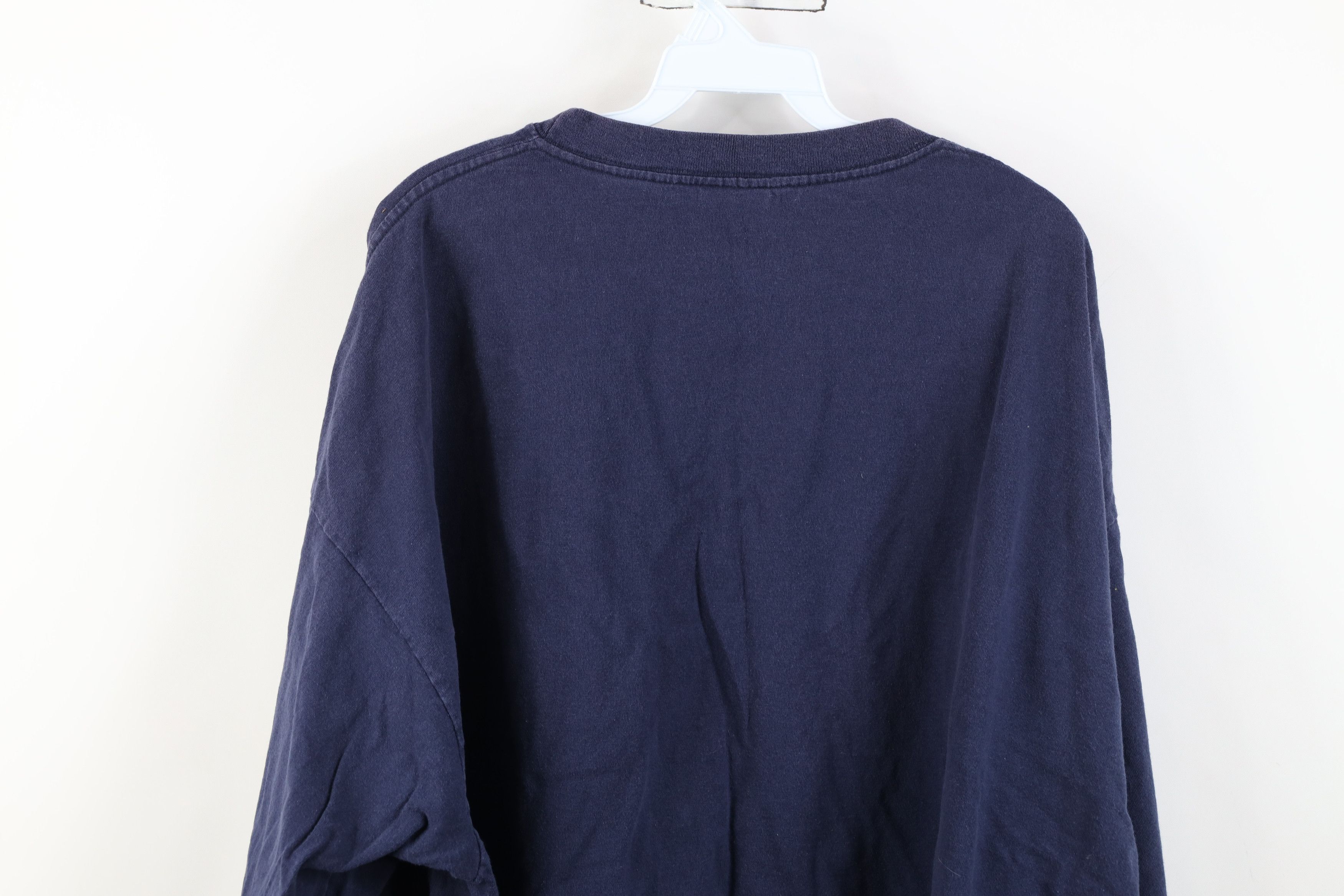 Vintage Vintage 90s Streetwear Cotton Long Sleeve T-Shirt Blue USA Size US XXL / EU 58 / 5 - 12 Thumbnail