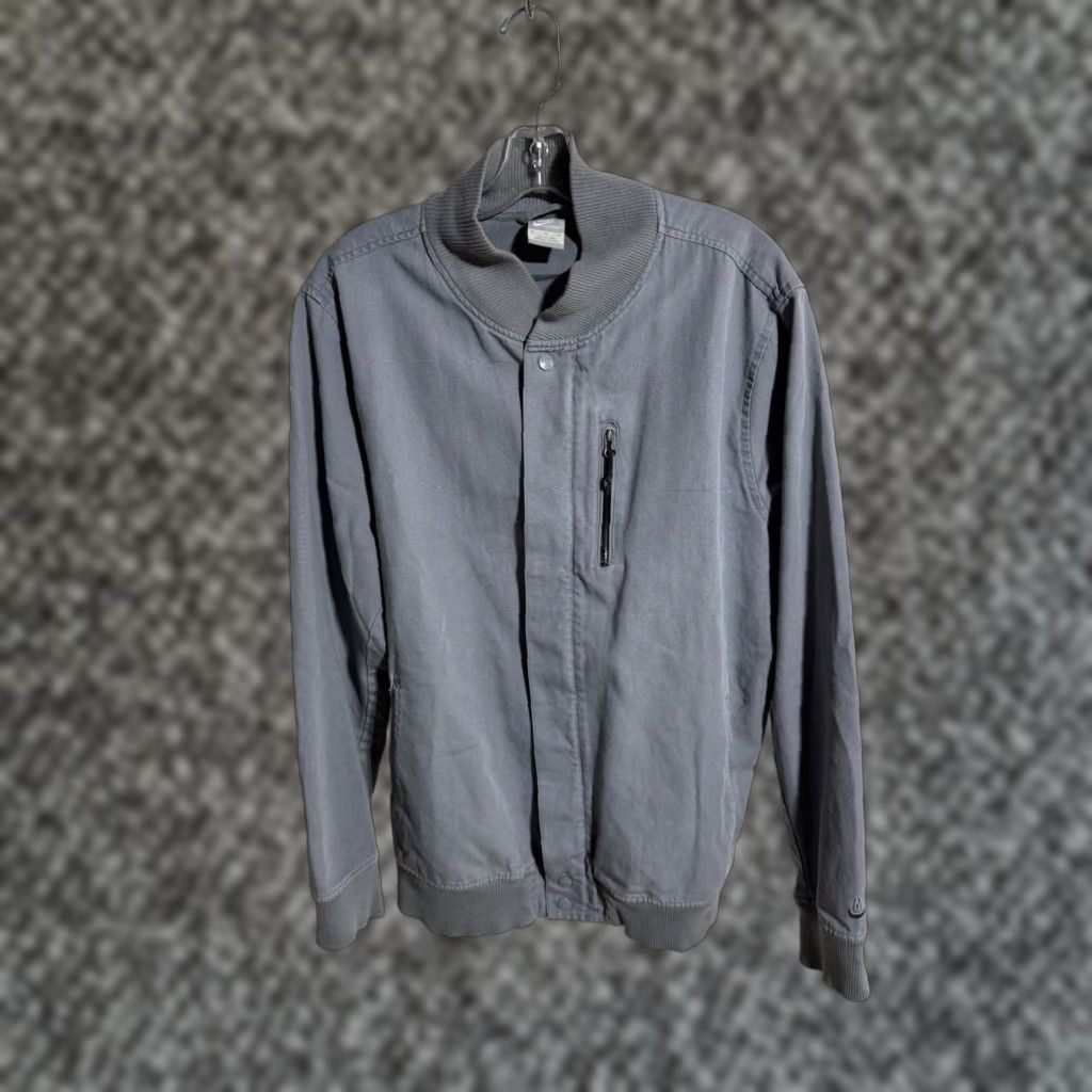 VINTAGE Nike Sportswear Nike NSW Bomber Jacket Gray 100% Cotton XL Men Regular Full Zip Pockets Retro Sports