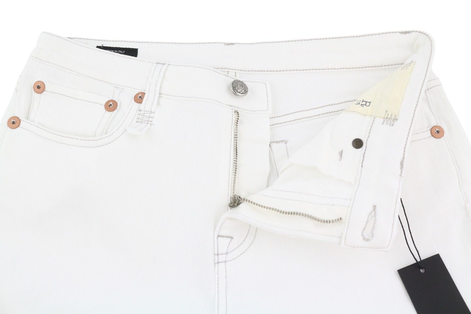 R13 KICK FIT 29 Bale White Flared Cropped Light Denim 86254 Size 29" - 5 Thumbnail