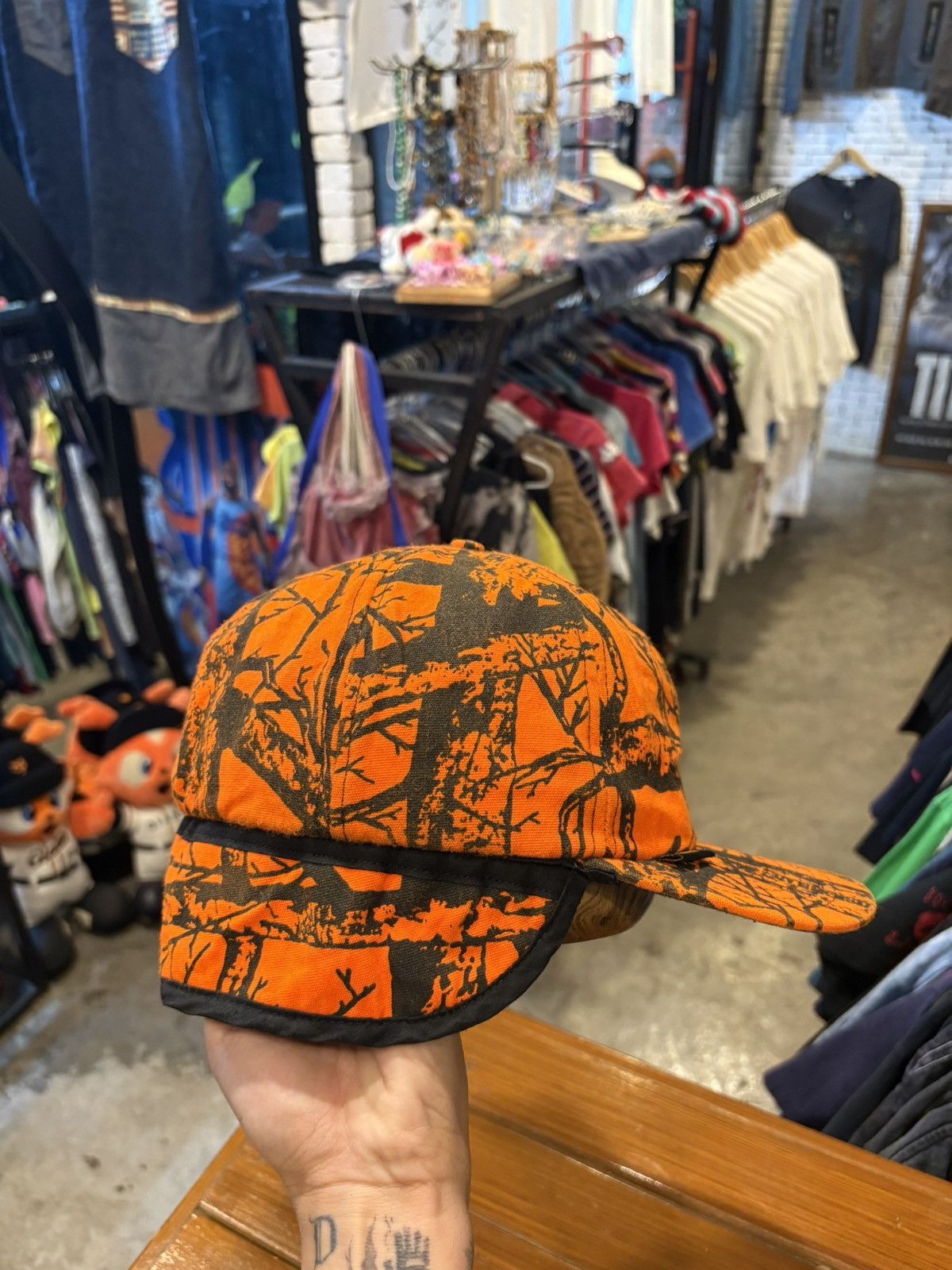 Cabelas Cabela’s Blaze Orange Camo Hunting Cap Size ONE SIZE - 4 Thumbnail