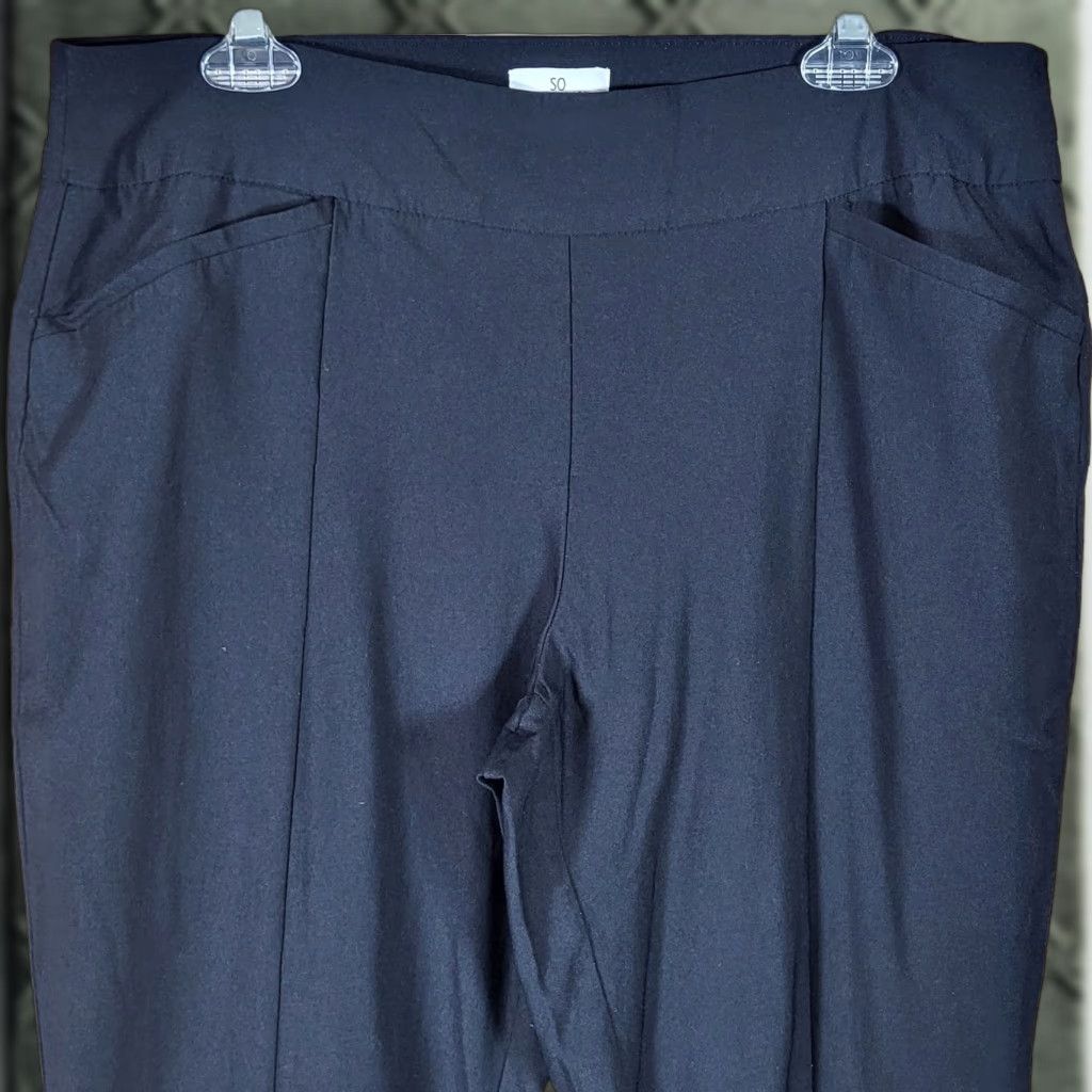 Vintage Chico's Chicos So Slimming Black Pants Size 10 Regular Pull On Pockets Womens Slim Ankle Size 32" / US 10 / IT 46 - 1 Thumbnail