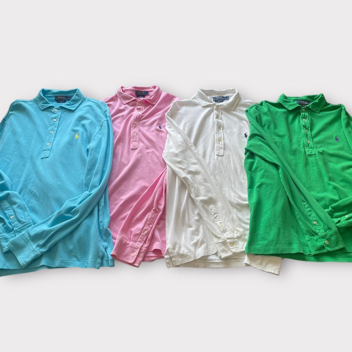 image of Polo Ralph Lauren x Ralph Lauren 4 Ralph Laurent Long Sleeve Polos in White, Men's (Size Large)