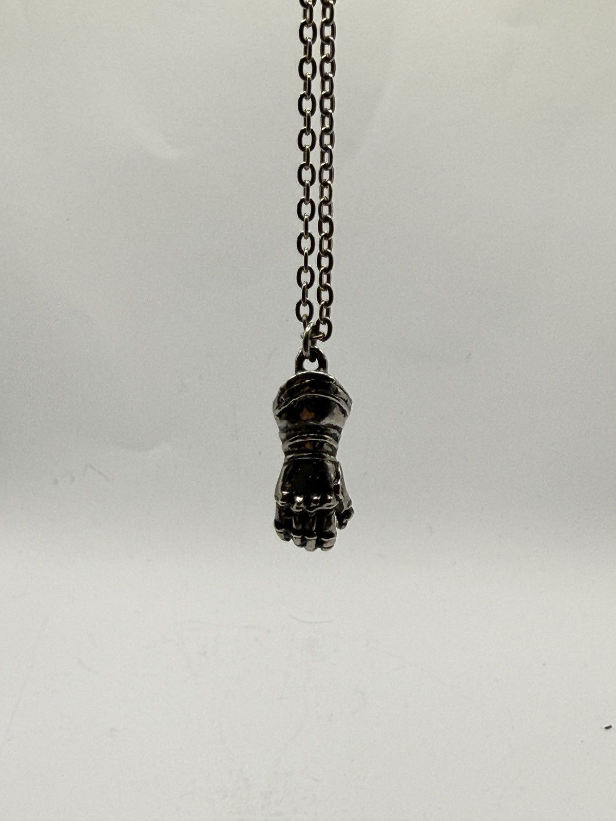 Seditionaries Hand-cast metal necklace fist pendant biker/goth chrome erd Size ONE SIZE - 2 Thumbnail
