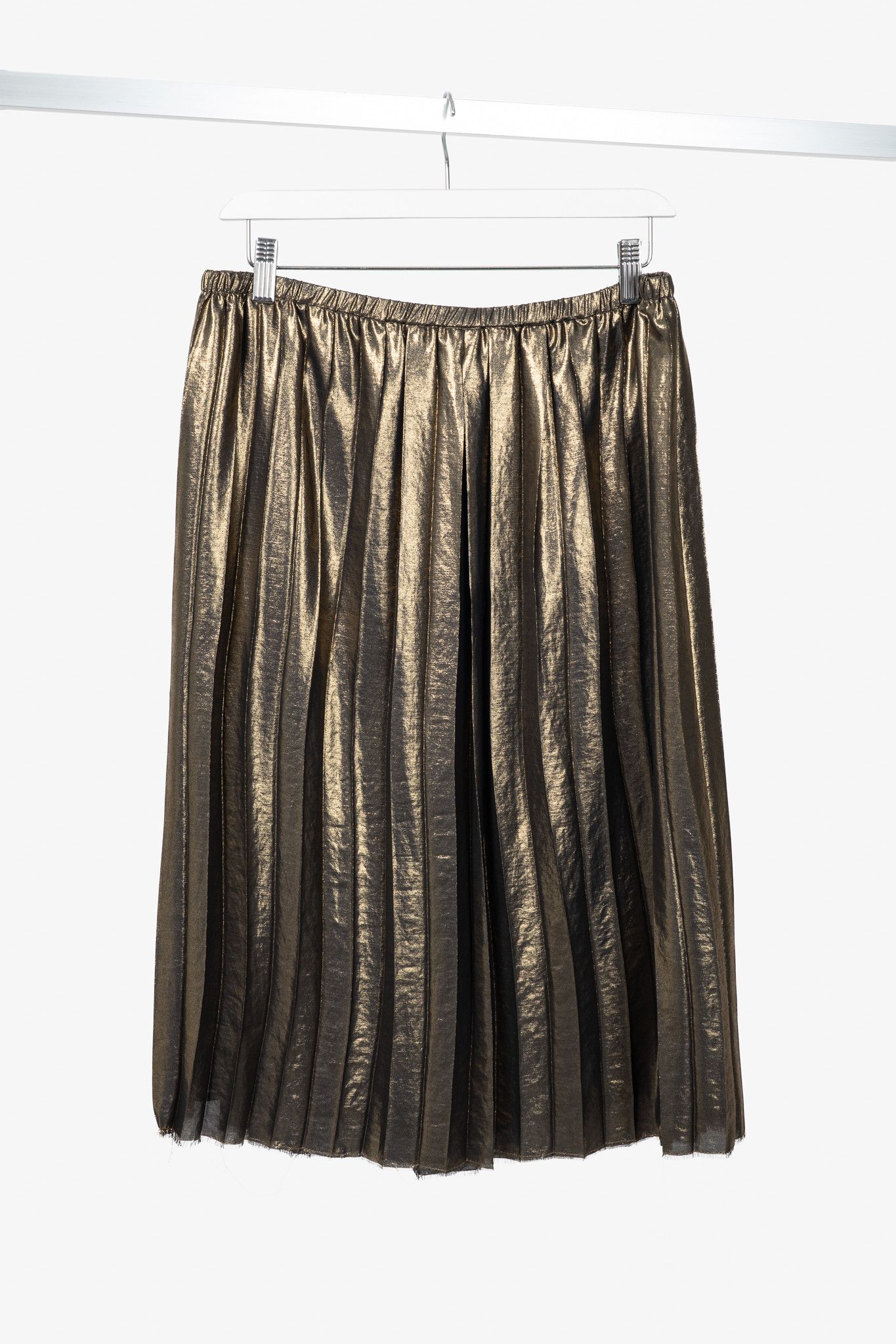 Isabel Marant Etoile Isabel Marant Étoile Madlen Gold Pleated Lamé Skirt Size 30" / US 8 / IT 44 - 2 Thumbnail