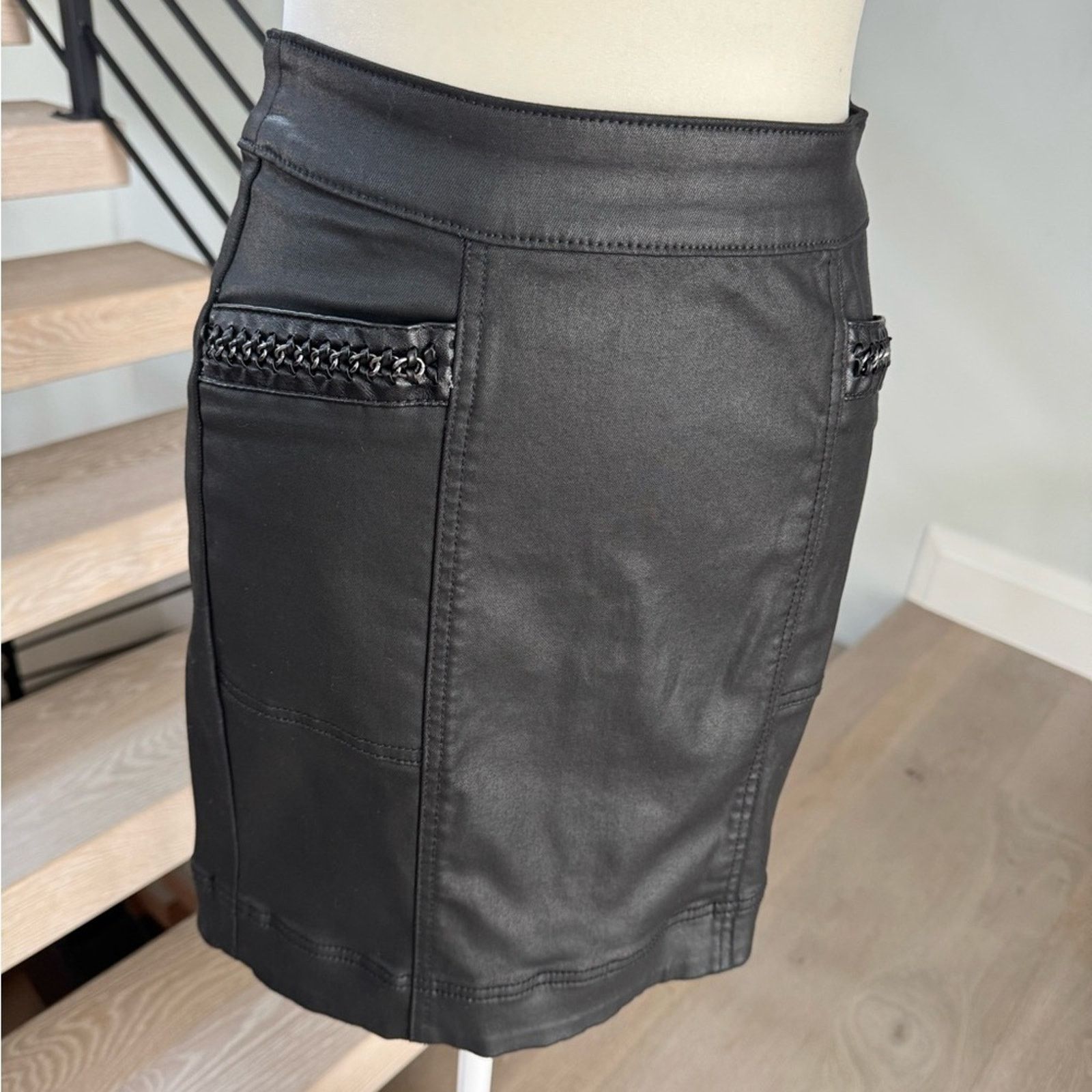 White House Black Market New WHBM Sleek Black Pencil Skirt size S Size 26" / US 2 / IT 38 - 5 Thumbnail