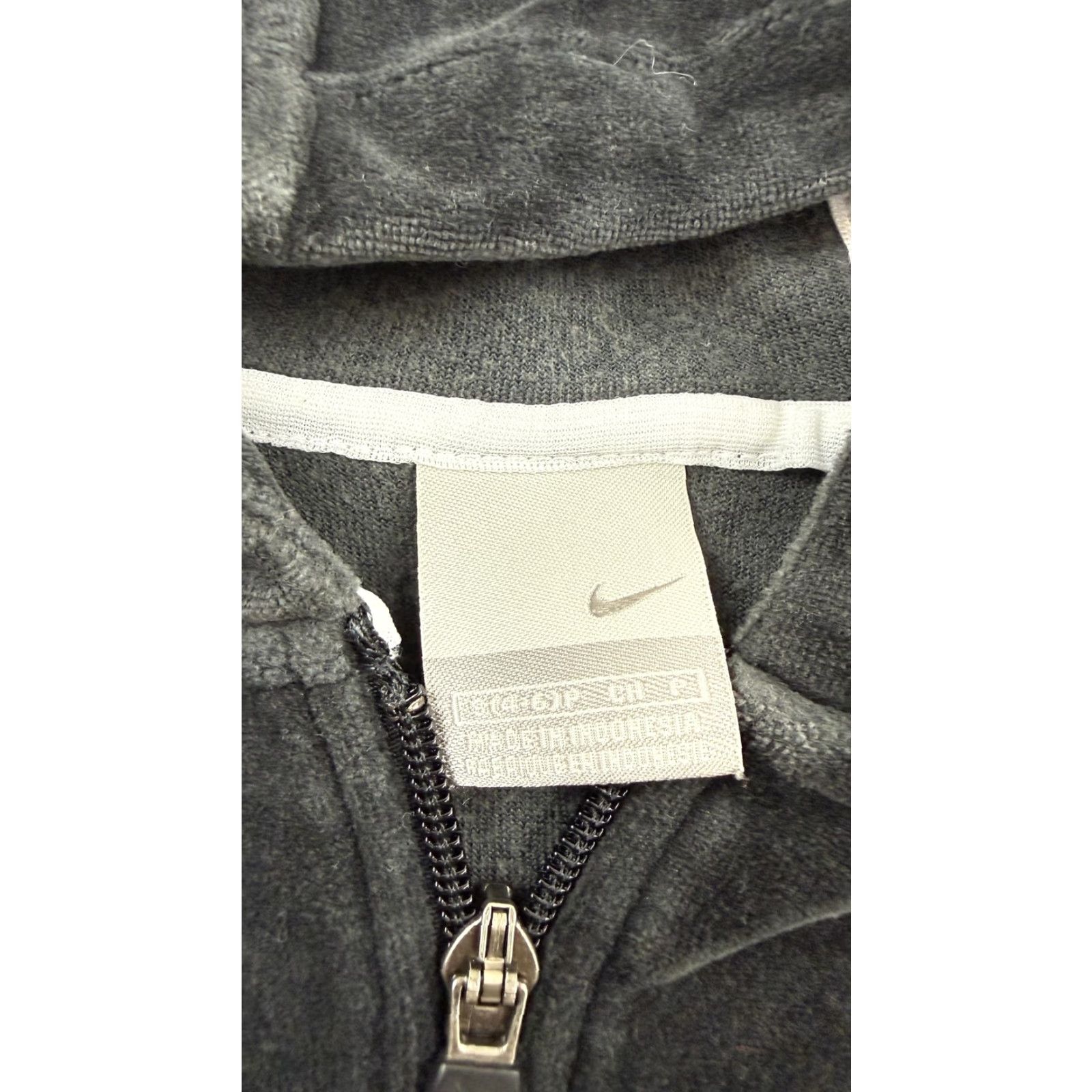 Nike Nike Velour Hoodie Women's Small Black Full Zip Swoosh Striped Trim Piping Jacket Size S / US 4 / IT 40 - 5 Thumbnail