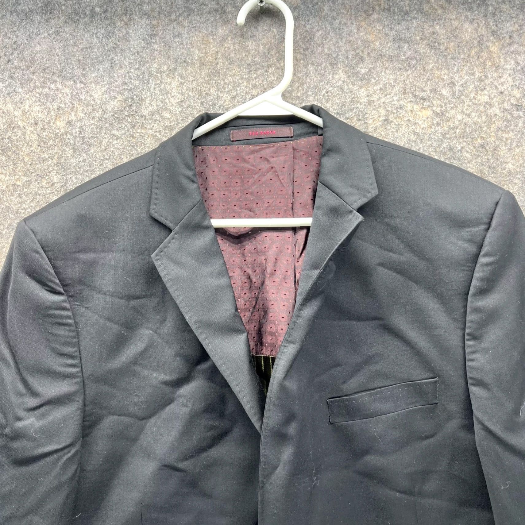 Ted Baker Ted Baker Blazer Men 44R Black Wool 2-Button Notch Lapel Single-Breasted Dress Jacket Suit Size 44R - 2 Thumbnail
