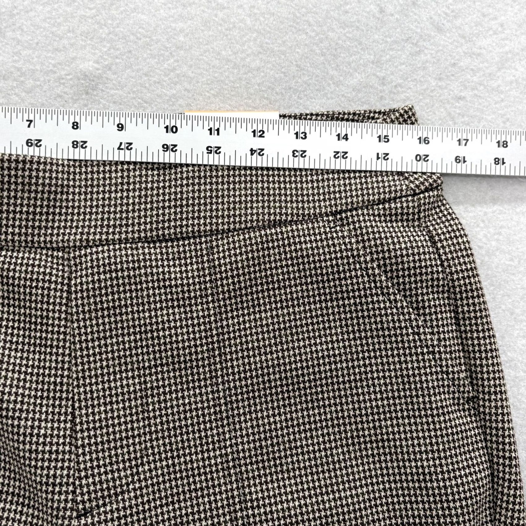 Croft & Barrow Croft & Barrow Ponte Straight Pants Womens Medium Brown Check Pull On Stretch Size 32" / US 10 / IT 46 - 5 Thumbnail
