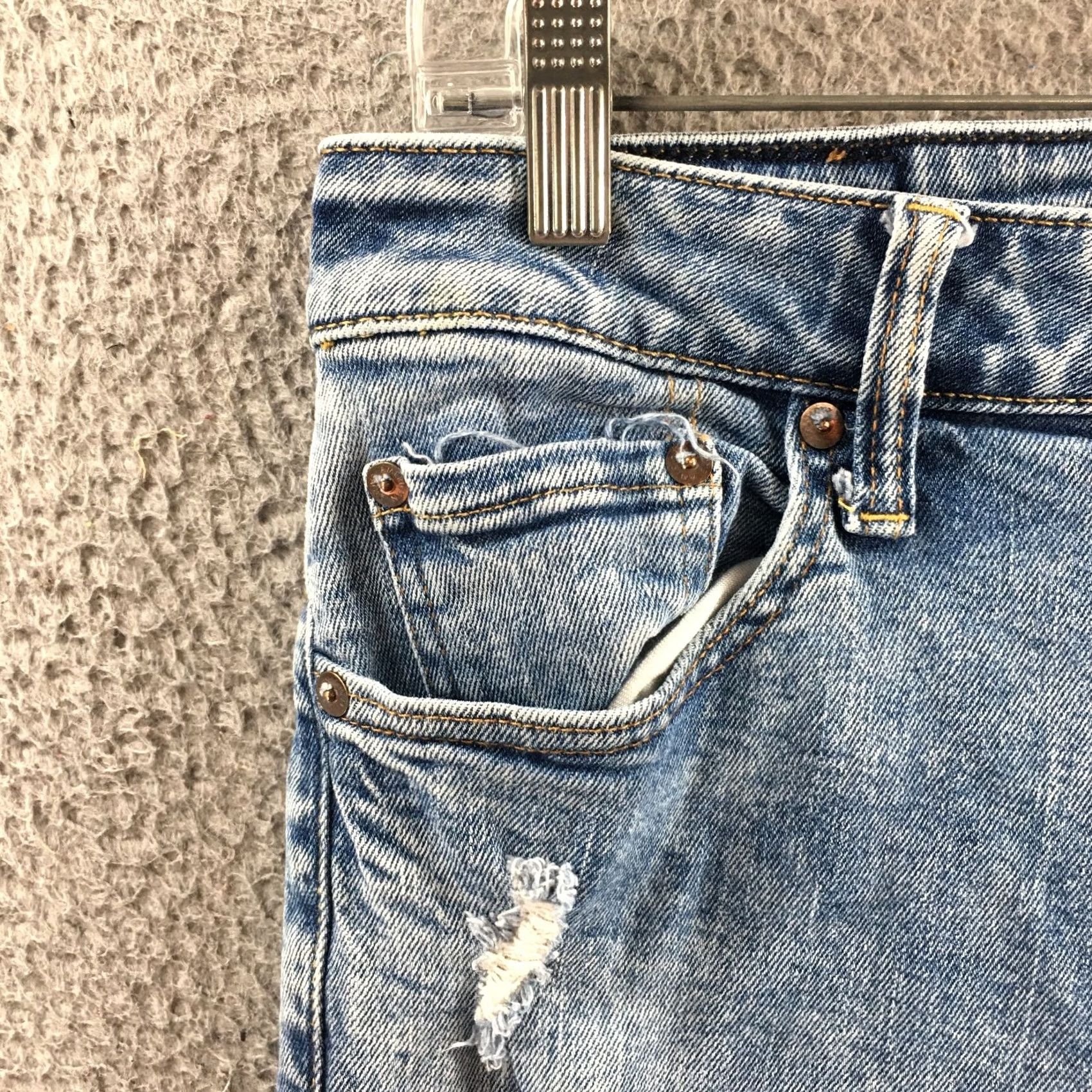 American Eagle Outfitters American Eagle Outfitters Skinny Jeans Mens 30x36 Blue Denim Distressed Zip Jeans Slim 5-Pocket Denim Blue Mens Size US 30 / EU 46 - 3 Thumbnail