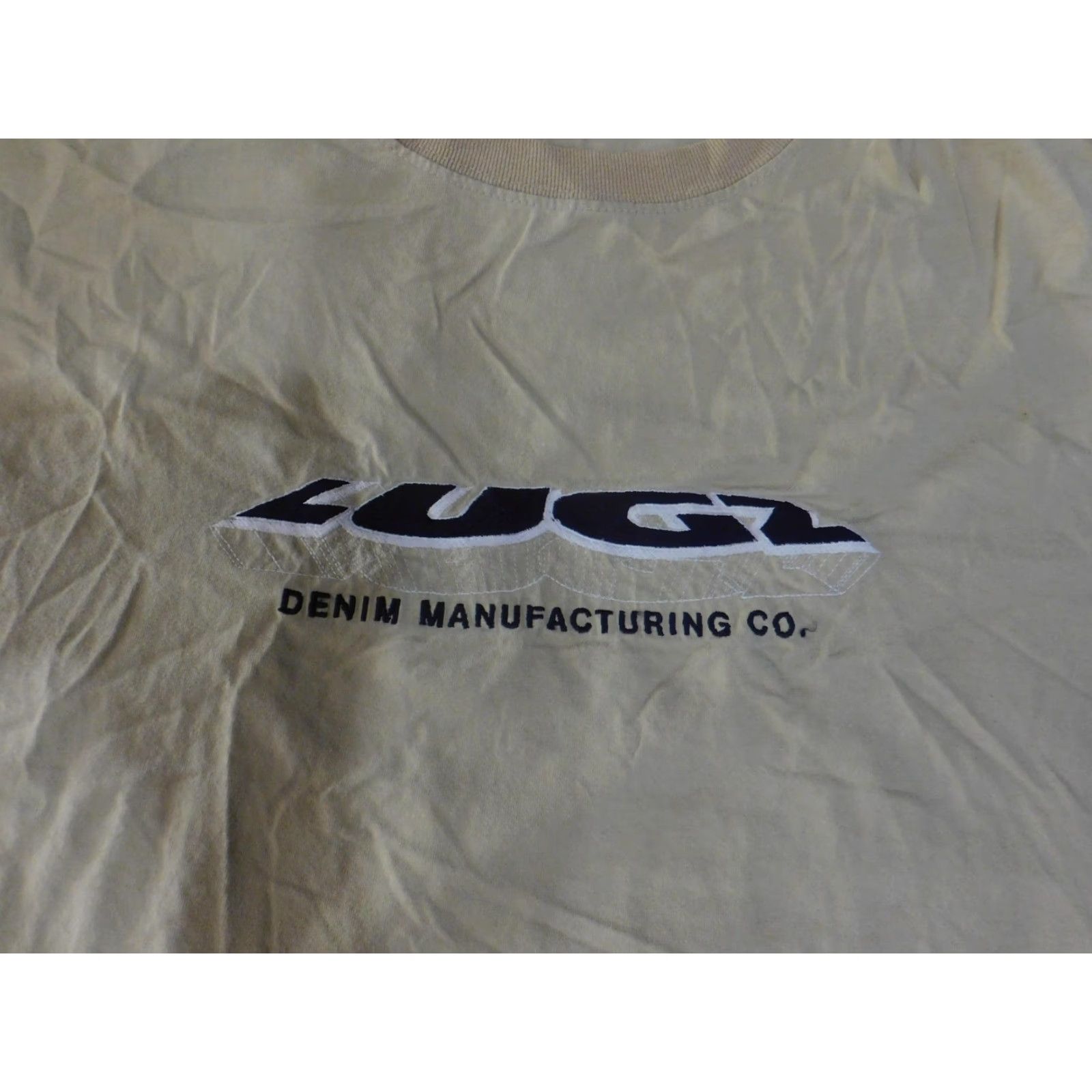 Lugz VINTAGE Lugz Shirt Mens XL Tan Denim Manufacturing Co Graphic Tee 90s Hip Hop Size US XL / EU 56 / 4 - 5 Thumbnail