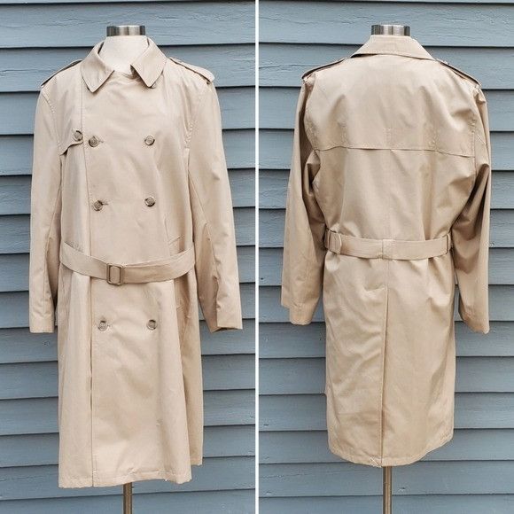 Vintage Vintage 80s Towncraft Double Breasted Belted British Khaki F Size US L / EU 52-54 / 3 - 4 Thumbnail