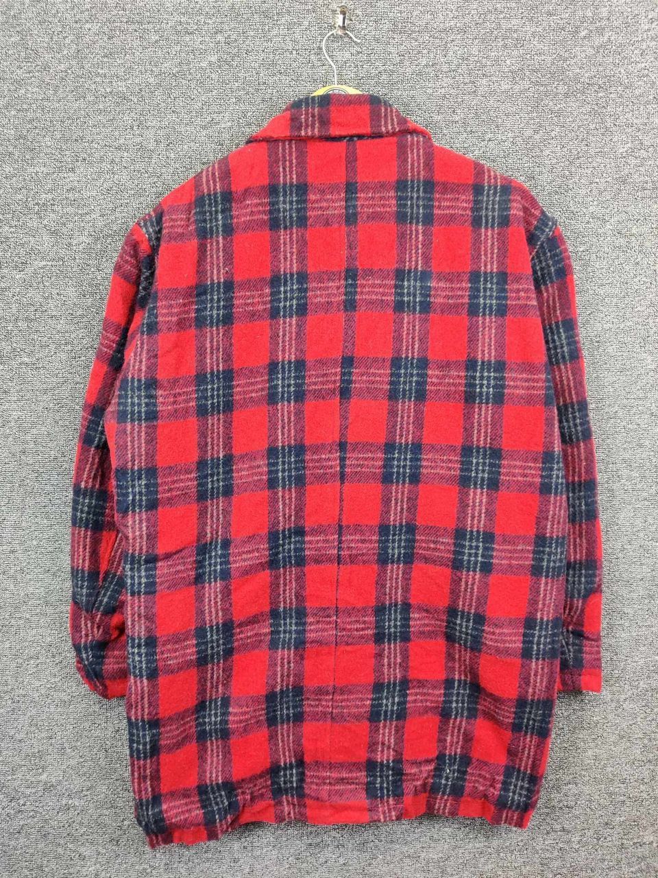 Japanese Brand Vintage Life Tools Plaid Wool Double Breasted Button Coat Size US L / EU 52-54 / 3 - 6 Thumbnail