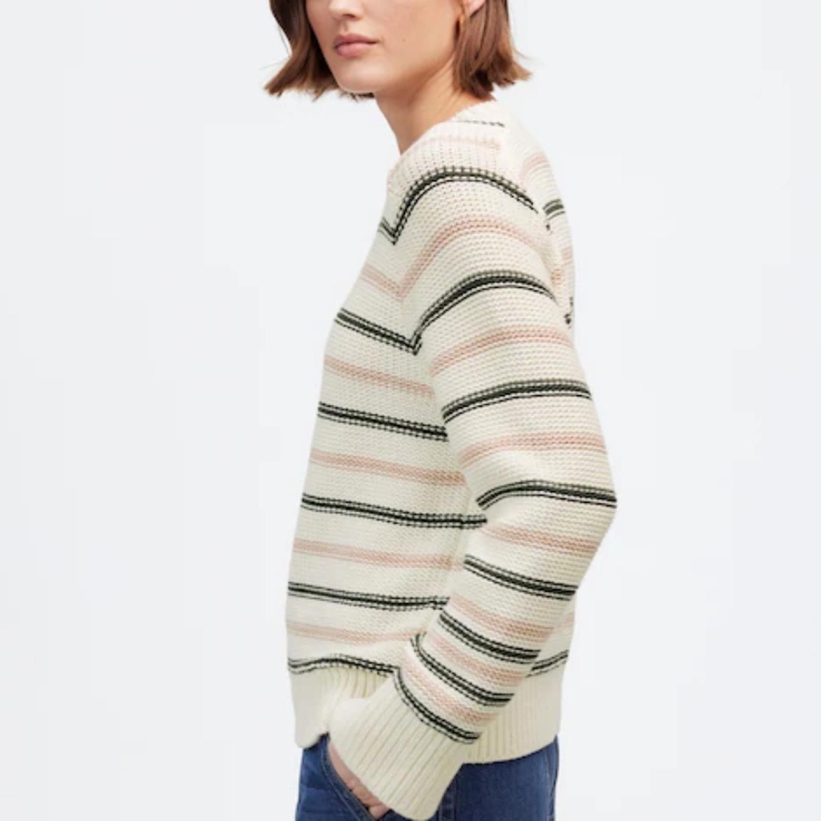 Madewell Madewell Cotton Crewneck Sweater in Stripe Size S / US 4 / IT 40 - 4 Thumbnail
