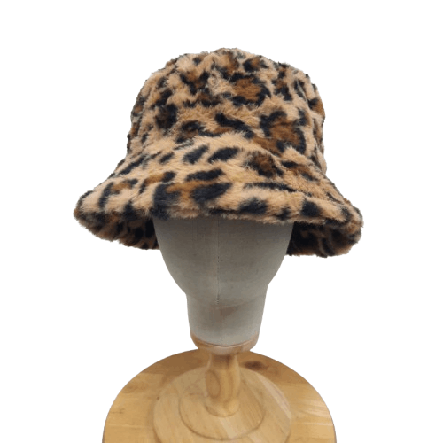 Japanese Brand 💥 Vintage leopard design fur bucket hat Size ONE SIZE - 1 Thumbnail