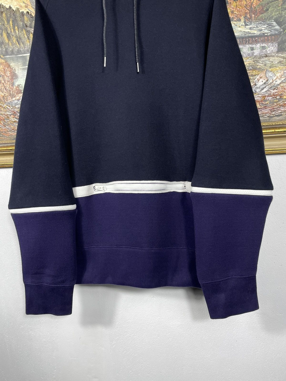 Designer × Japanese Brand × Sacai Sacai Navy Sponge Hoodie Sweatshirt Japanese Band Size US L / EU 52-54 / 3 - 4 Thumbnail
