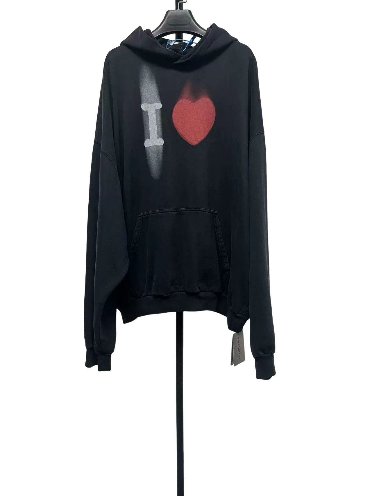 Balenciaga Balenciaga I Love Heart Print Hoodie Size L Size US L / EU 52-54 / 3 - 1 Thumbnail