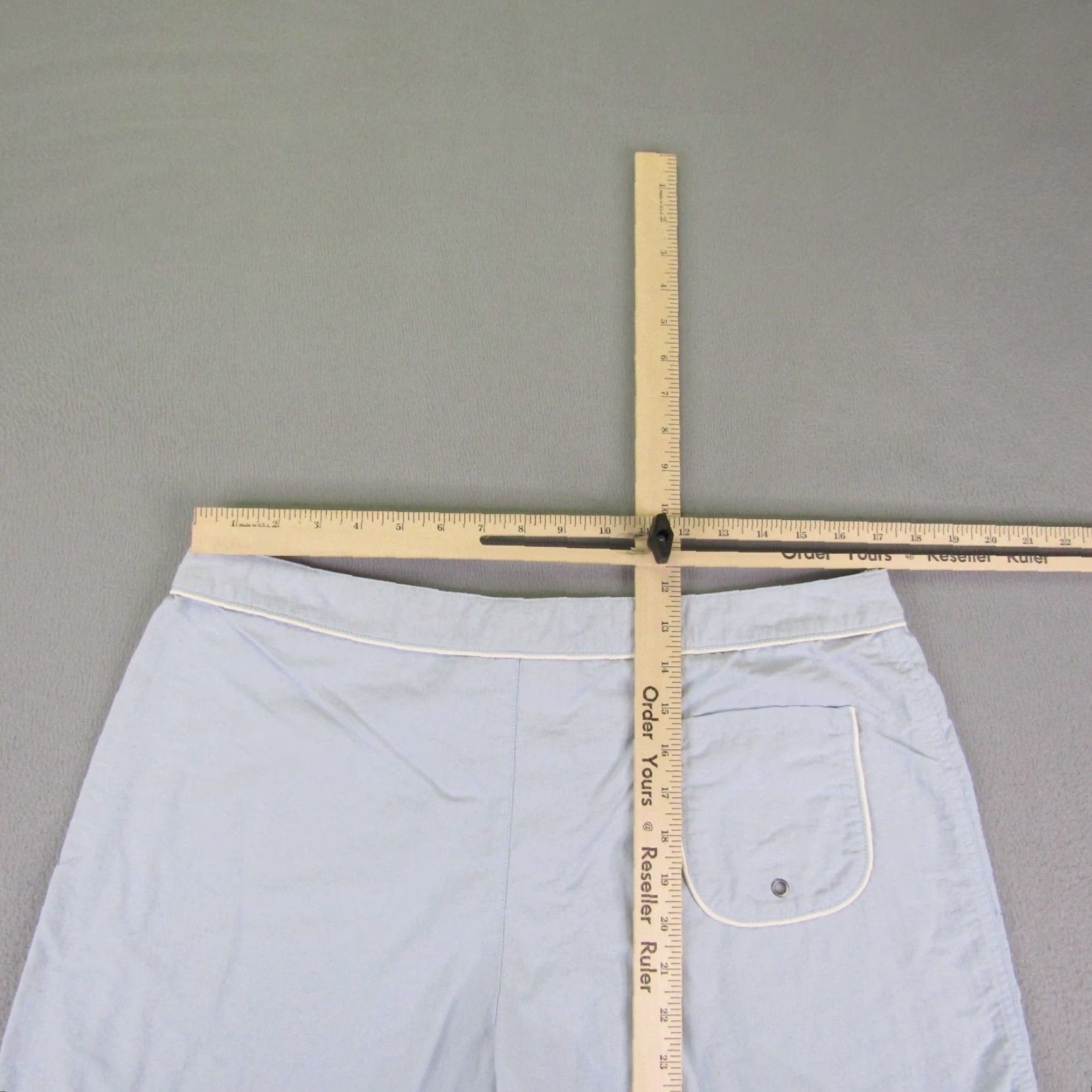 Patagonia VINTAGE Patagonia Board Shorts Womens 14 Blue Button Surf Swim Trunks Board Shorts Size 35" - 4 Thumbnail