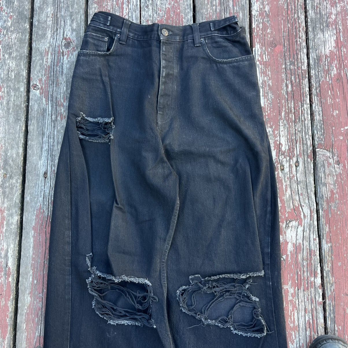 Balenciaga Balenciaga Black Baggy Ripped Skater Distressed Denim Jeans Size US 30 / EU 46 - 3 Thumbnail