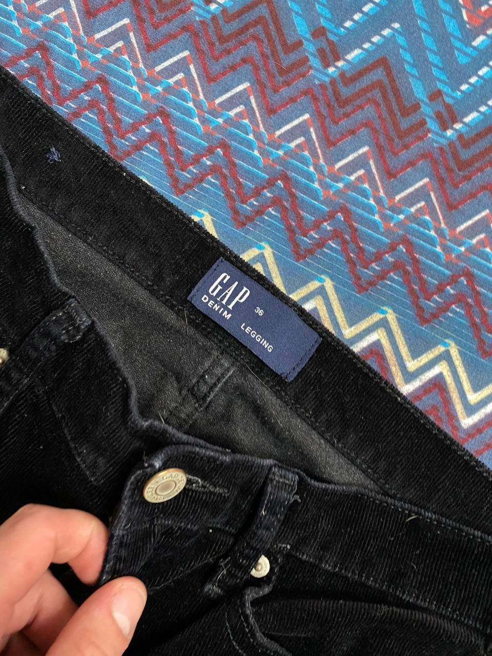 Gap × Vintage Gap Modern Legging Velvet Pant Green Size 36" / US 14 / IT 50 - 2 Thumbnail