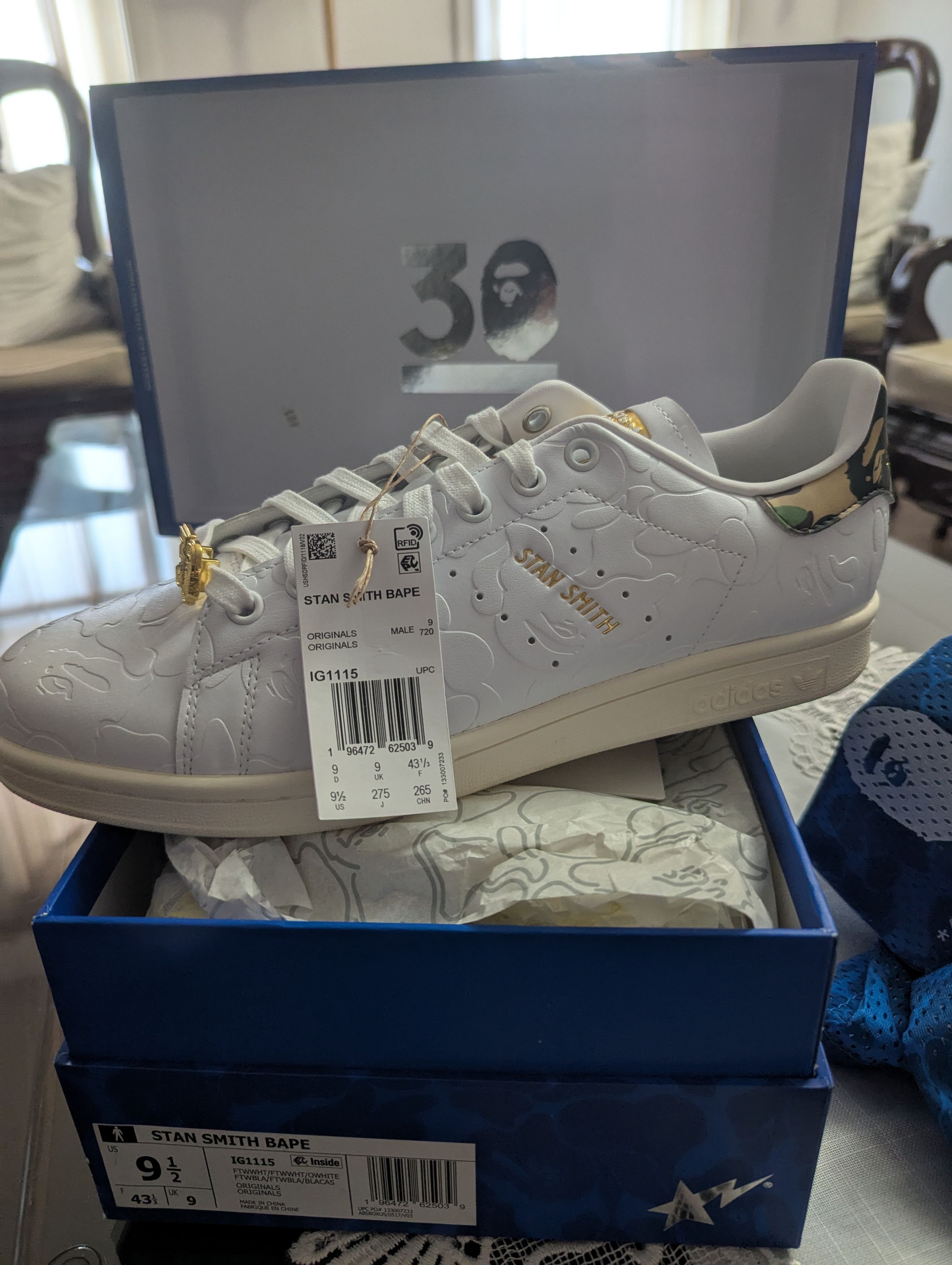 Adidas × Bape Bape + Adidas Stan Smith Size US 9.5 / EU 42-43 - 8 Thumbnail
