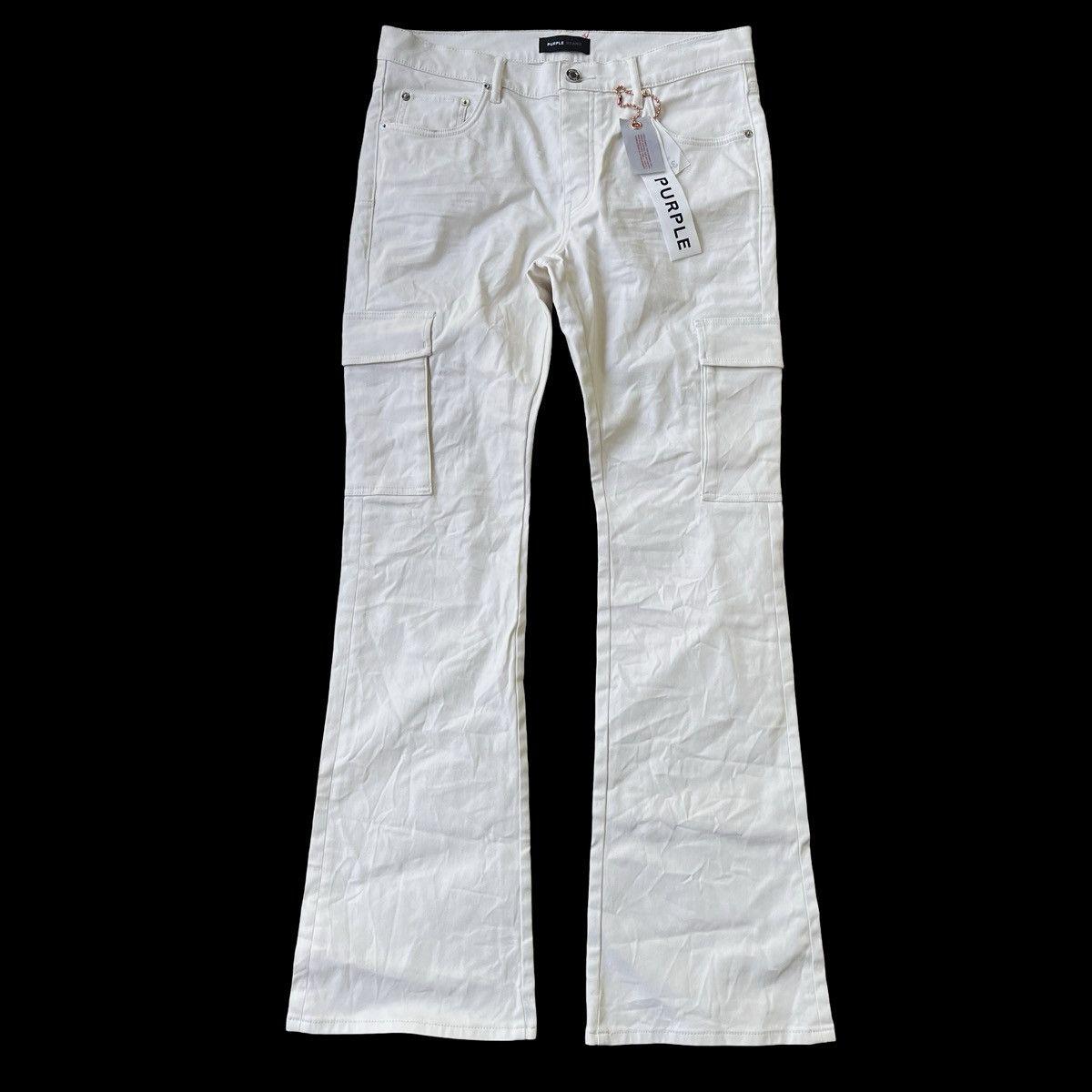 Purple PURPLE BRAND p004 Cargo Flared Jeans White Size 34 Size US 34 / EU 50 - 1 Thumbnail