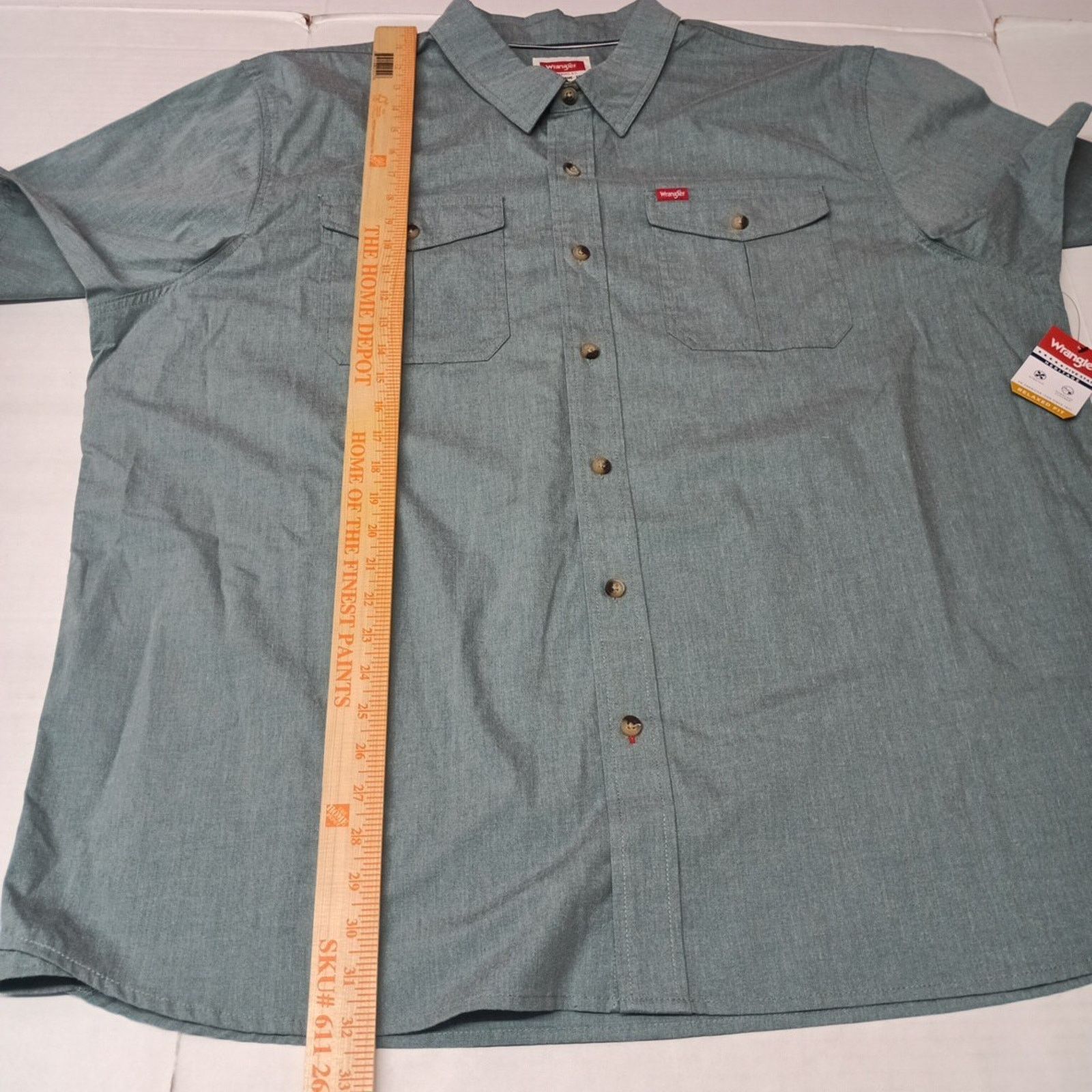 Wrangler Wrangler Men's Relaxed Woven Button Up Shirt Size 2XL Green Size US XXL / EU 58 / 5 - 5 Thumbnail