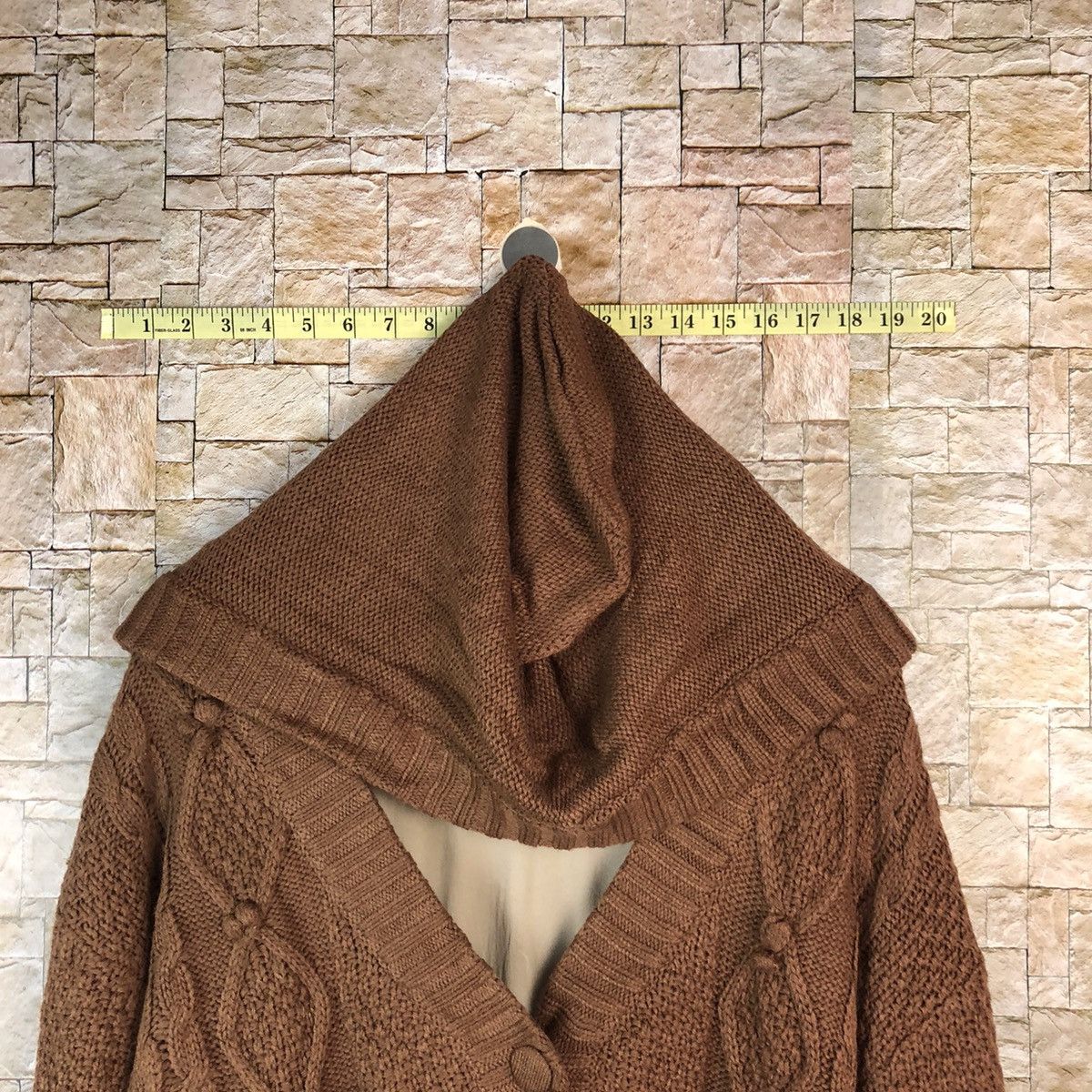 Japanese Brand Pattern Cardigan aran isle cable Knitwear Hoodie #A1086 Size L / US 10 / IT 46 - 4 Thumbnail