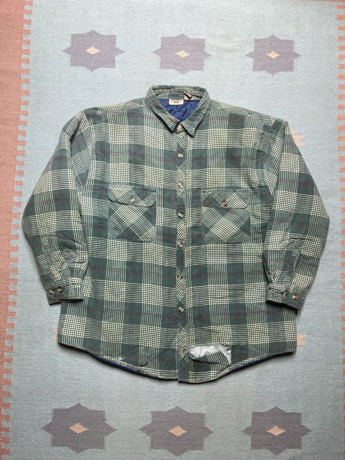Vintage VTG quilted flannel shirt jacket insulated soft cotton XXL Size US XXL / EU 58 / 5 - 1 Thumbnail