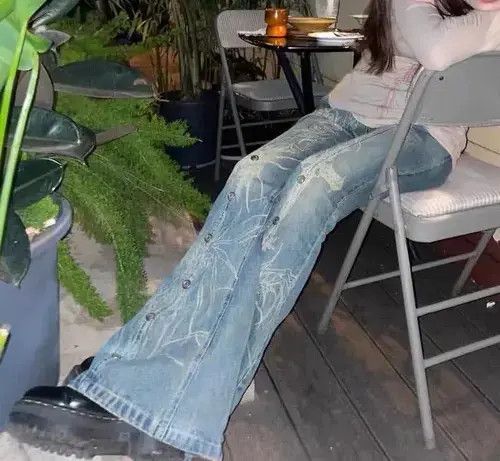 Designer Washed old flared jeans Size 27" / US 4 / IT 40 - 4 Thumbnail