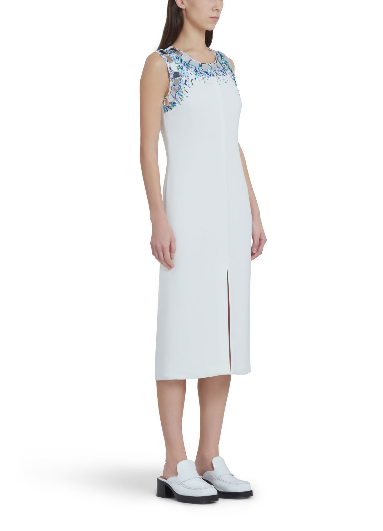 Marni o1srvl11e0624 Midi Dress in White Size M / US 6-8 / IT 42-44 - 6 Thumbnail