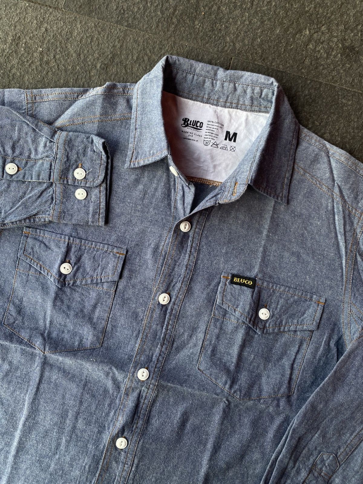 Japanese Brand 💸BINDING OFFER💸 BLUCO CHAMBRAY SHIRTS Size US L / EU 52-54 / 3 - 5 Thumbnail
