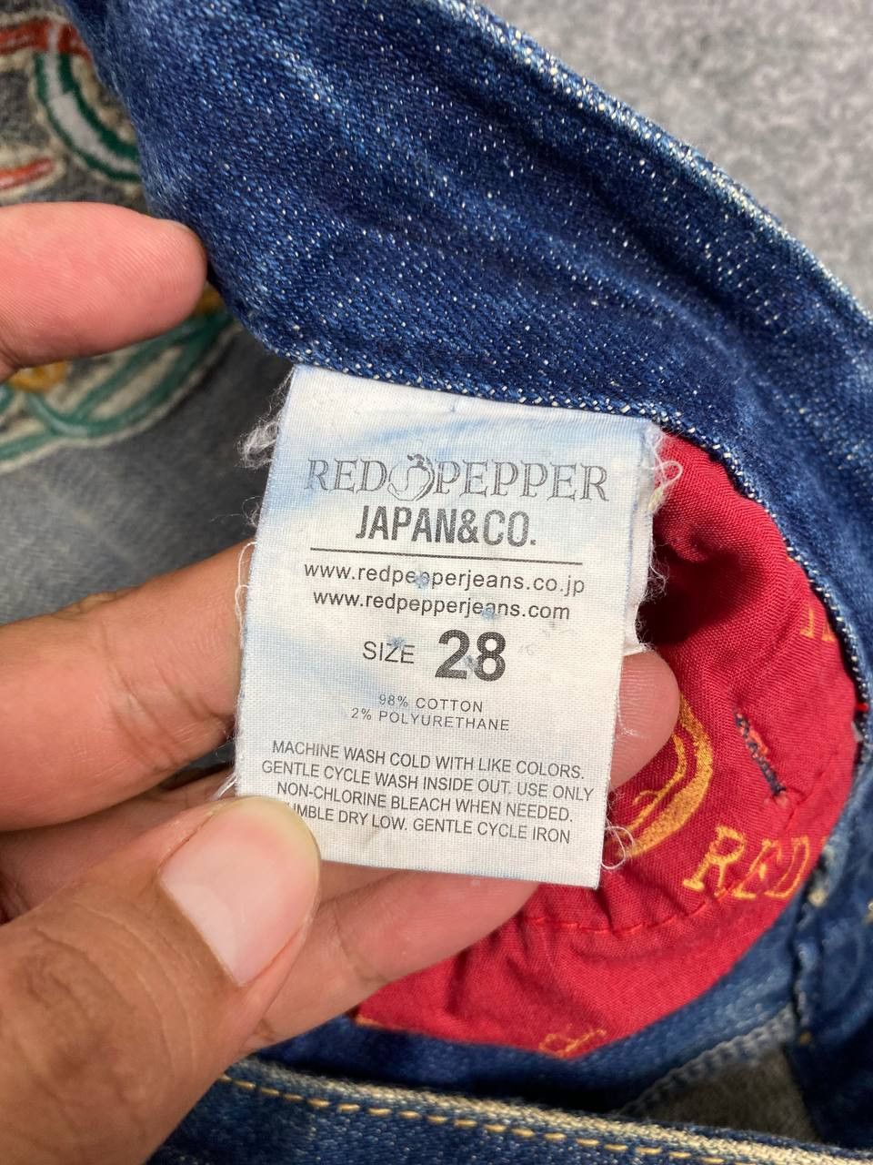 Ed Hardy red pepper x ed hardy bootcut flare denim nice design Size 32" / US 10 / IT 46 - 17 Thumbnail