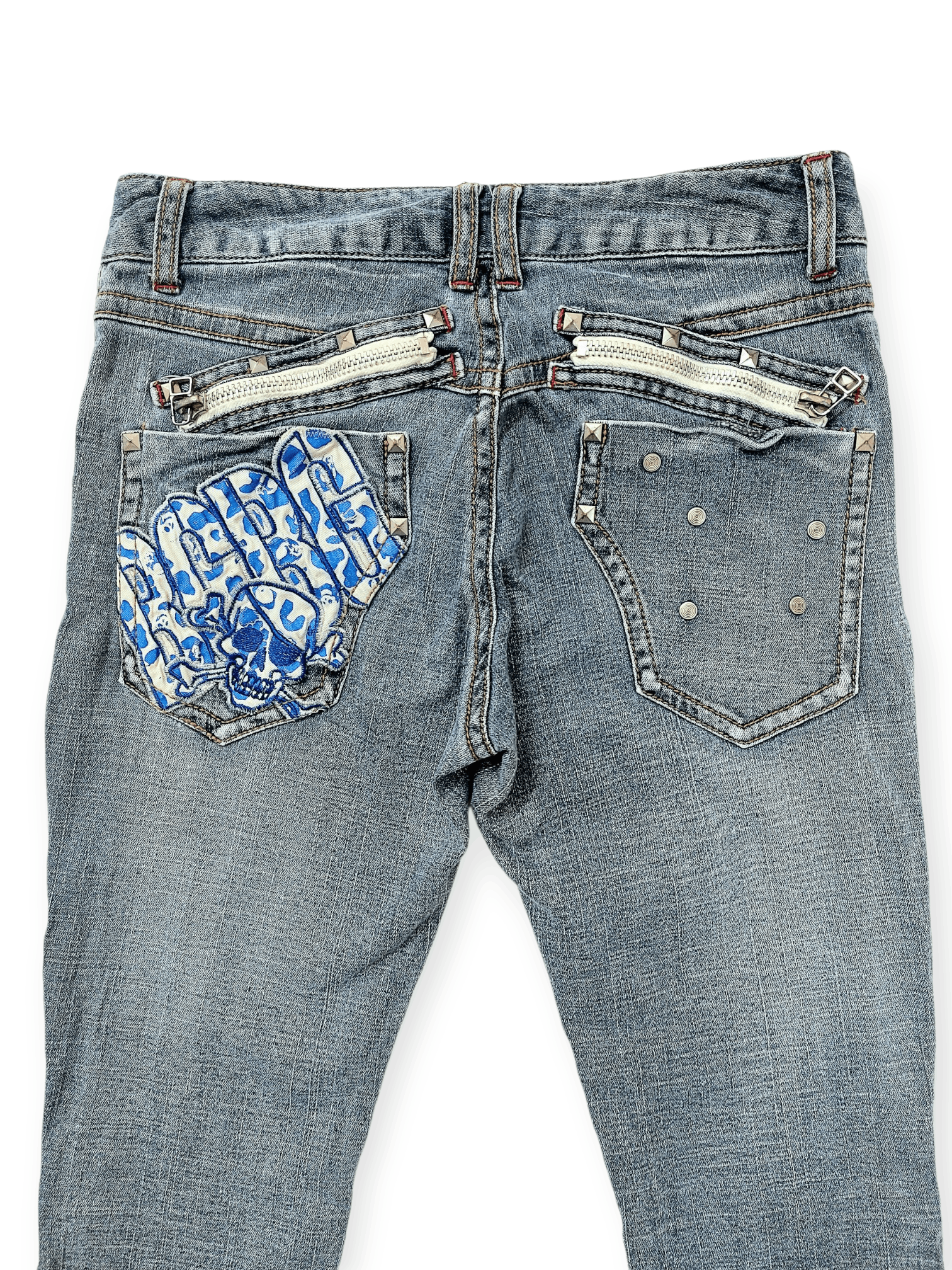 Vintage BCBG Embroidery Skulls Design Pocket Cropped Pants Size 27" / US 4 / IT 40 - 10 Thumbnail