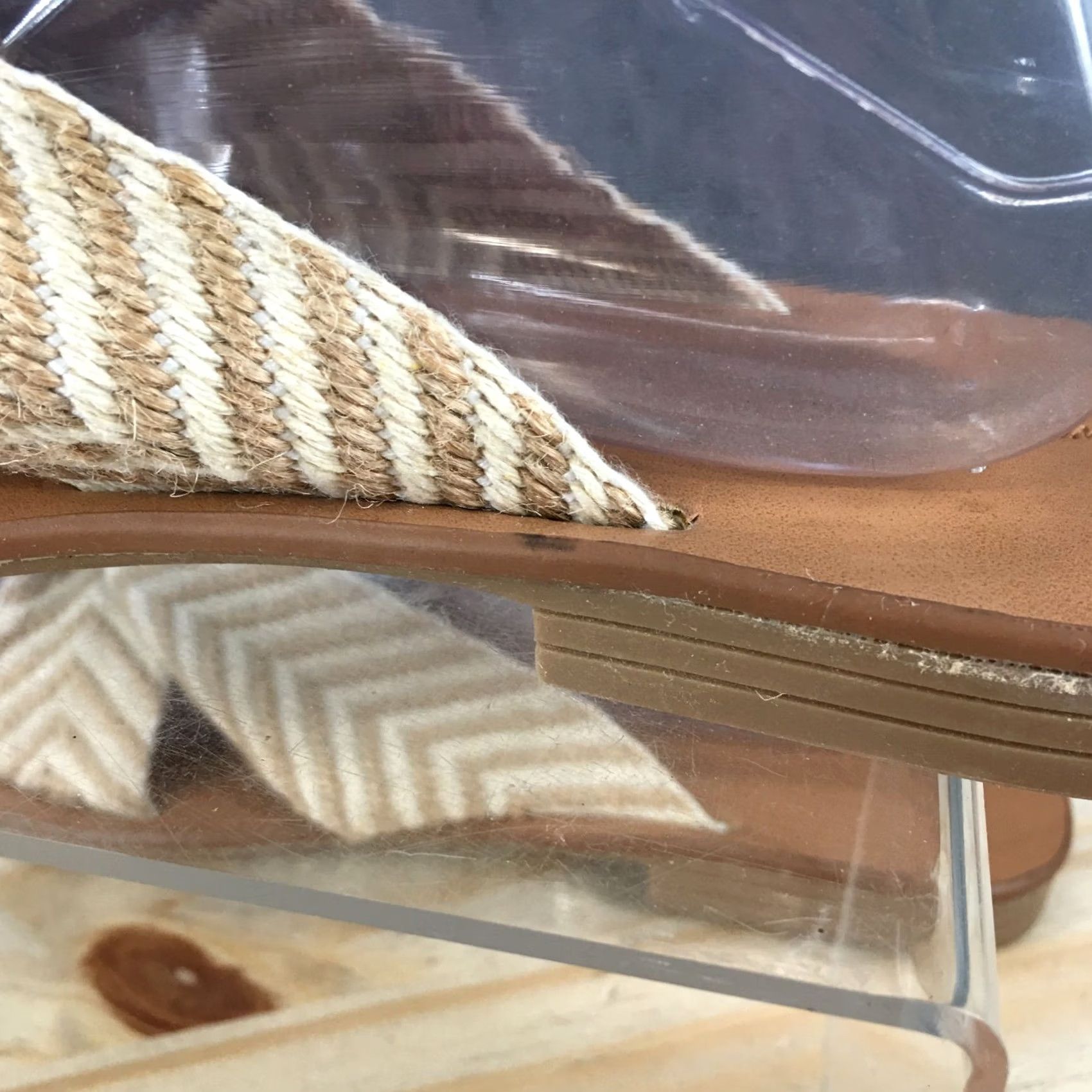 Vintage Universal Thread Sandals Womens 9 Louise Chevron Knotted Slide Yellow Stripe Size US 9 / IT 39 - 5 Thumbnail