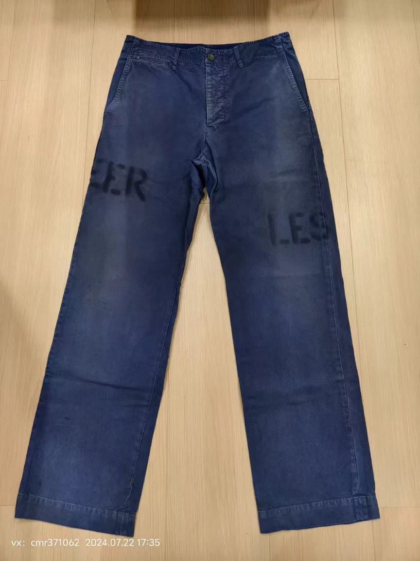 Visvim VISVIM 21 CHINO PANTS blue2 Hand-Painted Distressed DMGD Size US 32 / EU 48 - 1 Thumbnail