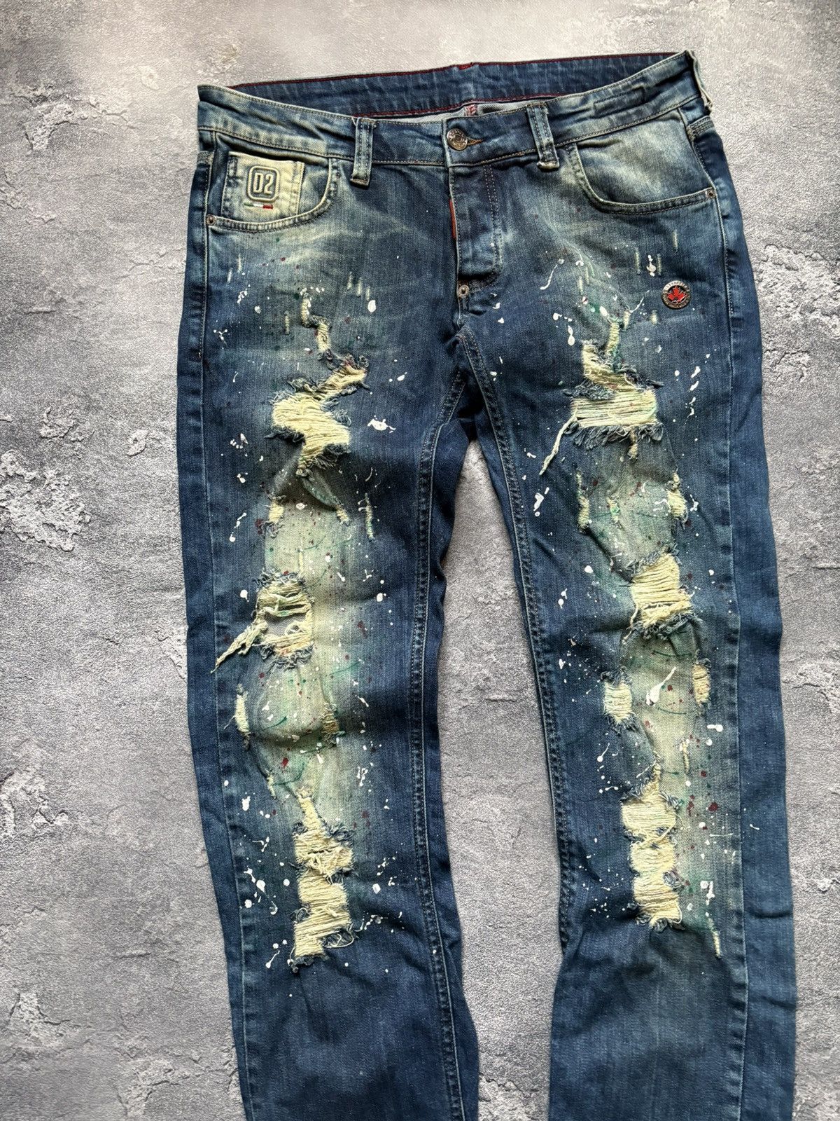 Dsquared2 Vintage Dsquared2 Paint Distressed Wash Logo Denim Jeans Size US 40 / EU 56 - 4 Thumbnail