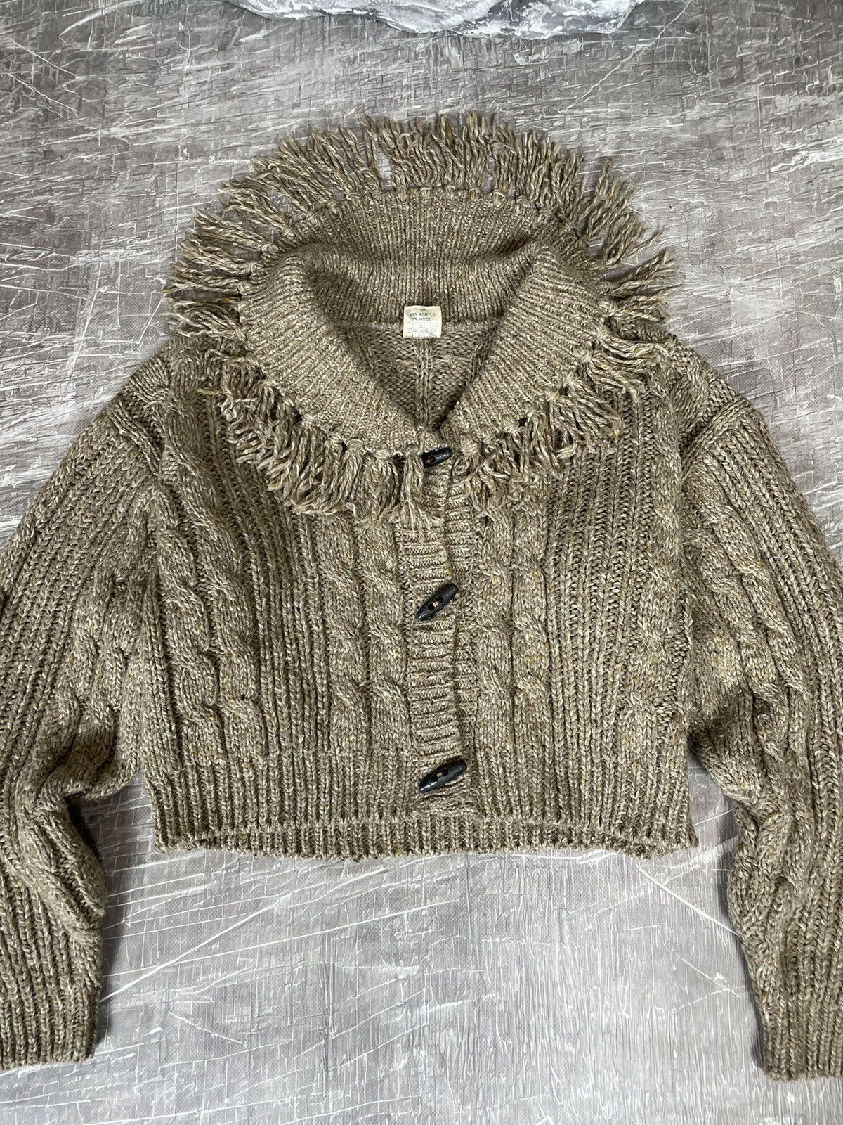 Junya Watanabe × Vintage Vintage 80s Knit Cropped Cardigan Kapital Japanese Style Size US M / EU 48-50 / 2 - 8 Thumbnail