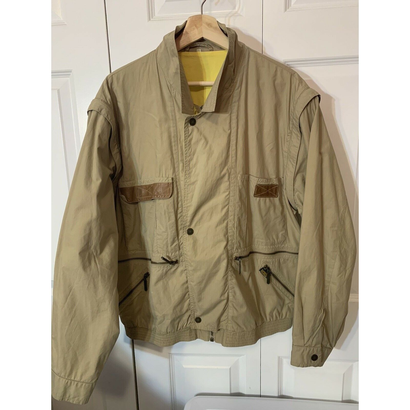 Other Vtg Ciesse Piumini Tan & yellow full zip windbreaker jacket Size US L / EU 52-54 / 3 - 6 Thumbnail