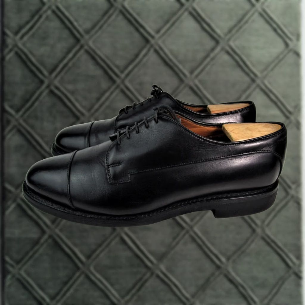 Allen Edmonds Allen Edmonds Bergland Black Leather Cap-Toe Lace-Up Oxford Shoes Mens Size 8.5D USA Size US 9 / EU 42 - 1 Thumbnail