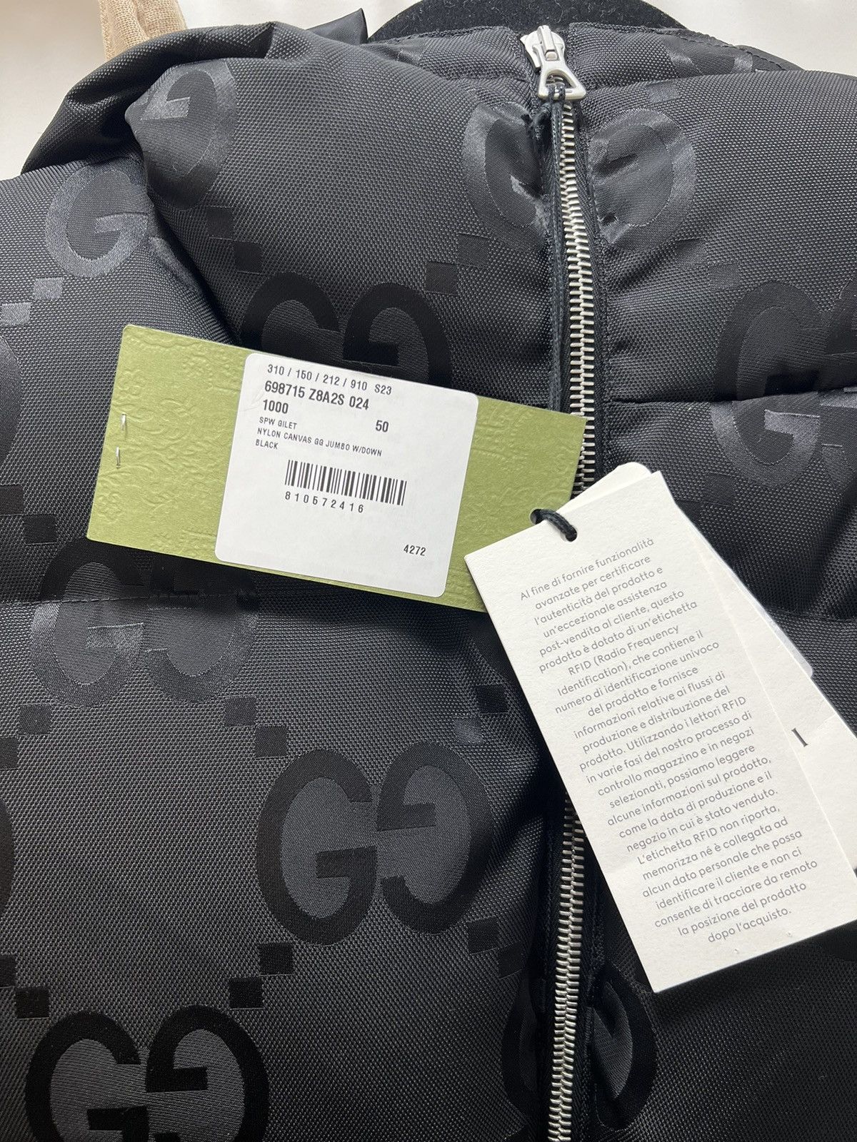 Gucci NYLON CANVAS GG JUMBO W/DOWN PUFFER VEST Size US M / EU 48-50 / 2 - 5 Thumbnail