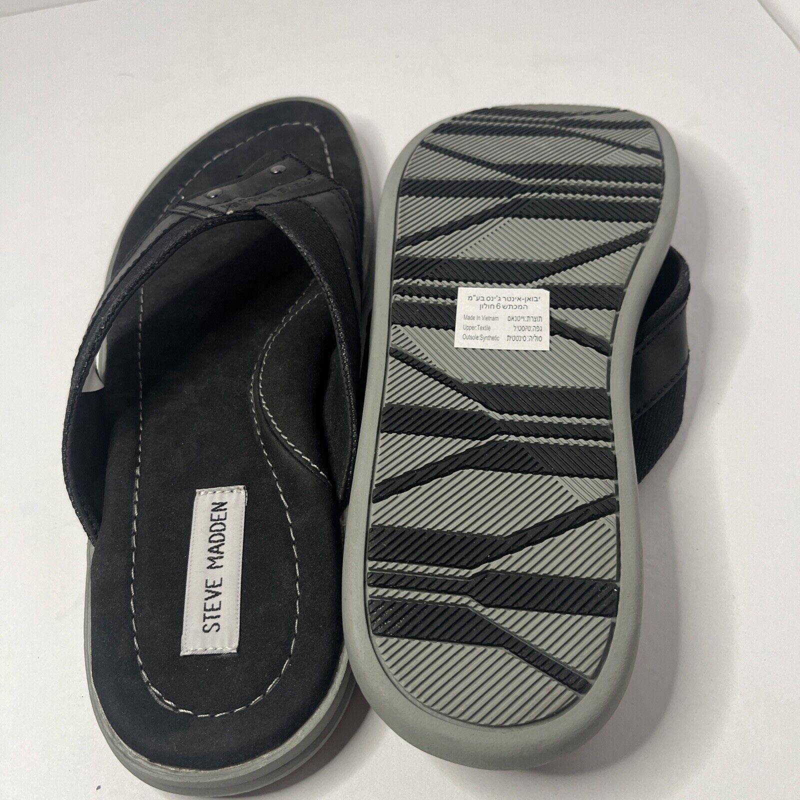 Designer Steve Madden Interrupt Mens Flip Flops Size 8.5 Black Size US 8.5 / EU 41-42 - 4 Thumbnail