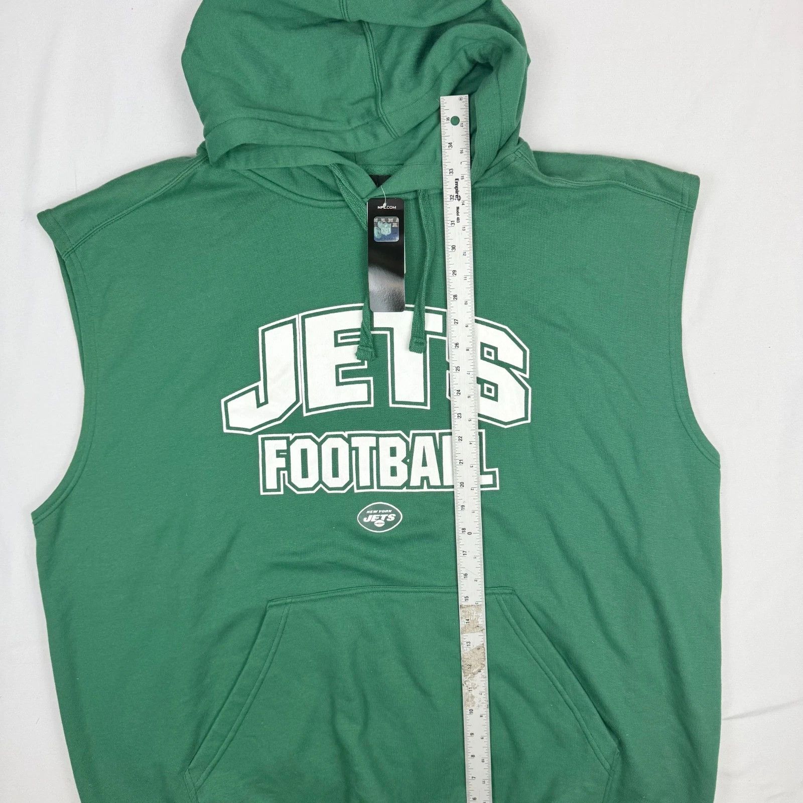 NFL NY Jets Football Hoodie Sleeveless 4XL Mens Green Big Tall D Size US XXL / EU 58 / 5 - 3 Thumbnail
