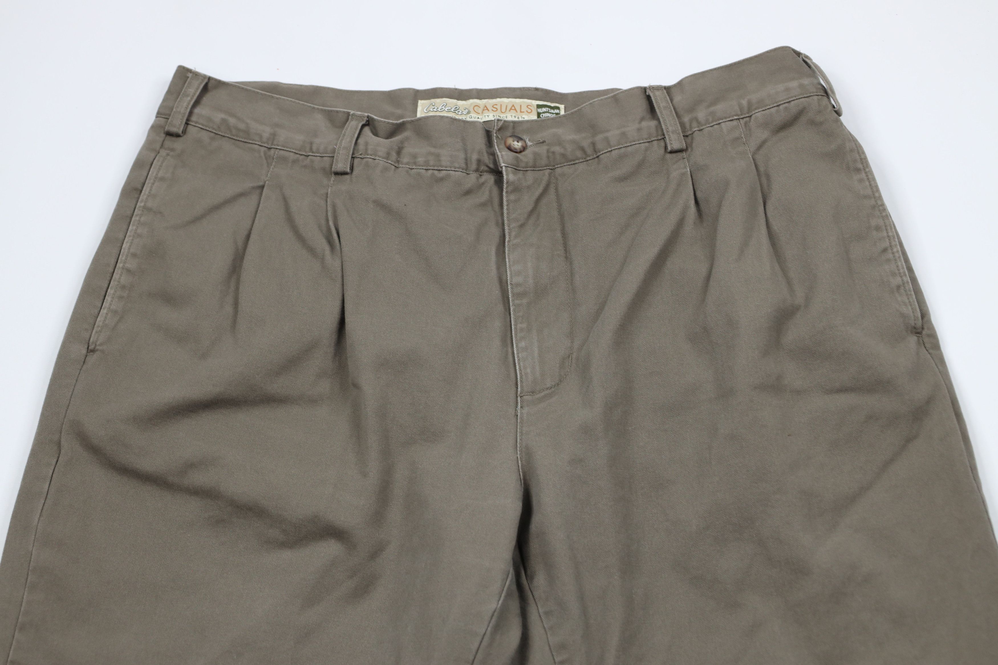Cabelas × Vintage Vintage Cabelas Lined Pleated Cuffed Chino Pants Beige Size US 38 / EU 54 - 3 Thumbnail