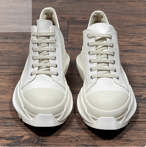Rick Owens Drkshdw RO Men's Milk White Faux Leather Low Shoes Size US 7.5 / EU 40-41 - 1 Thumbnail