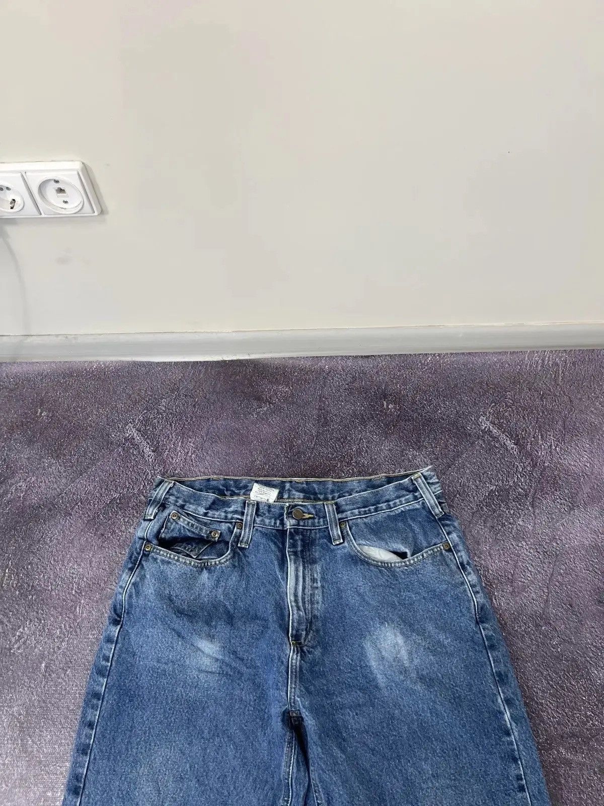 Carhartt Vintage 90s Carhartt Blue Work Denim Hype Baggy Jeans Size US 36 / EU 52 - 10 Thumbnail
