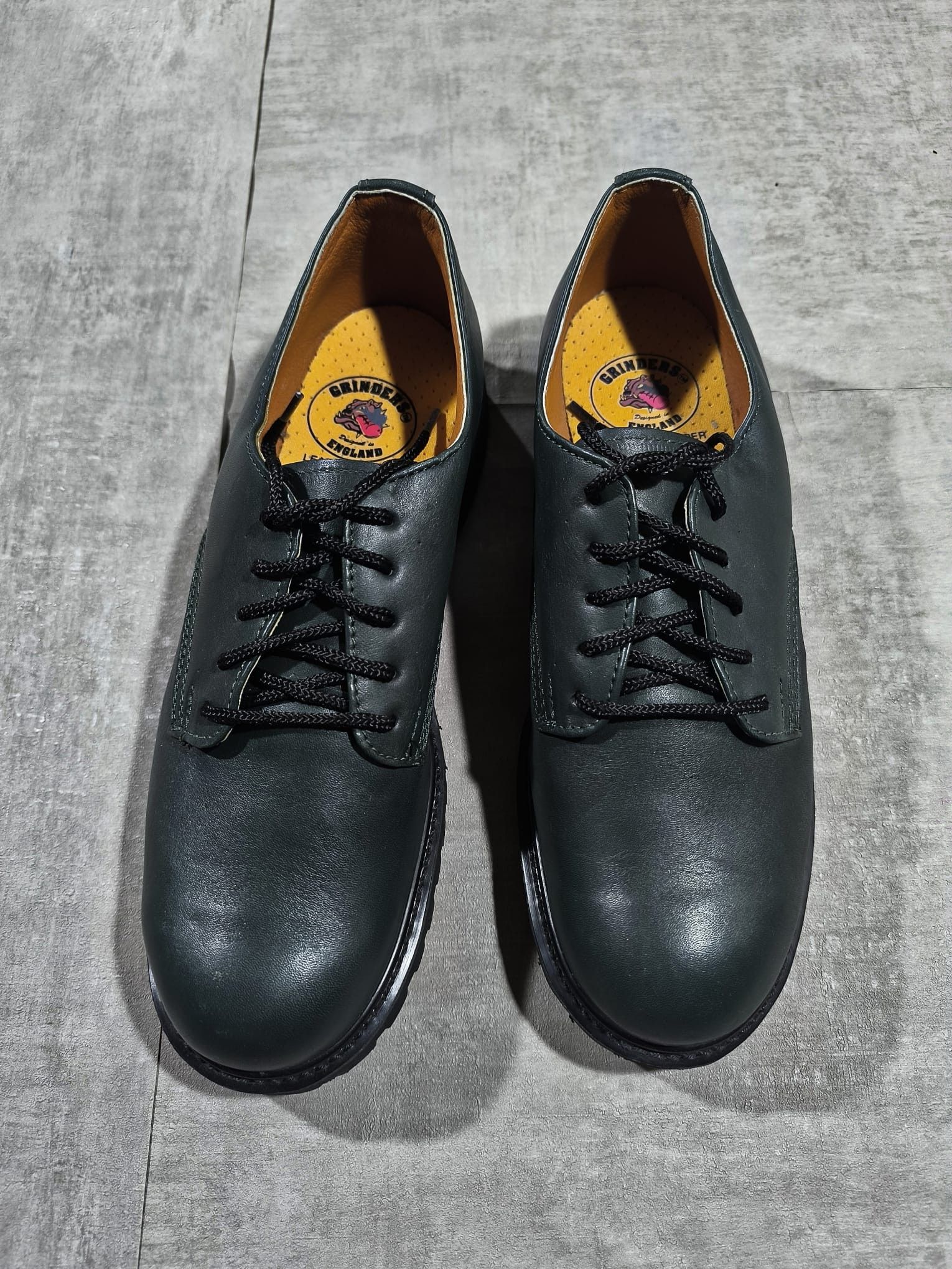 Leather Chunky London Grinders Dark Green Derby Leather Shoes Size US 12 / EU 45 - 8 Thumbnail
