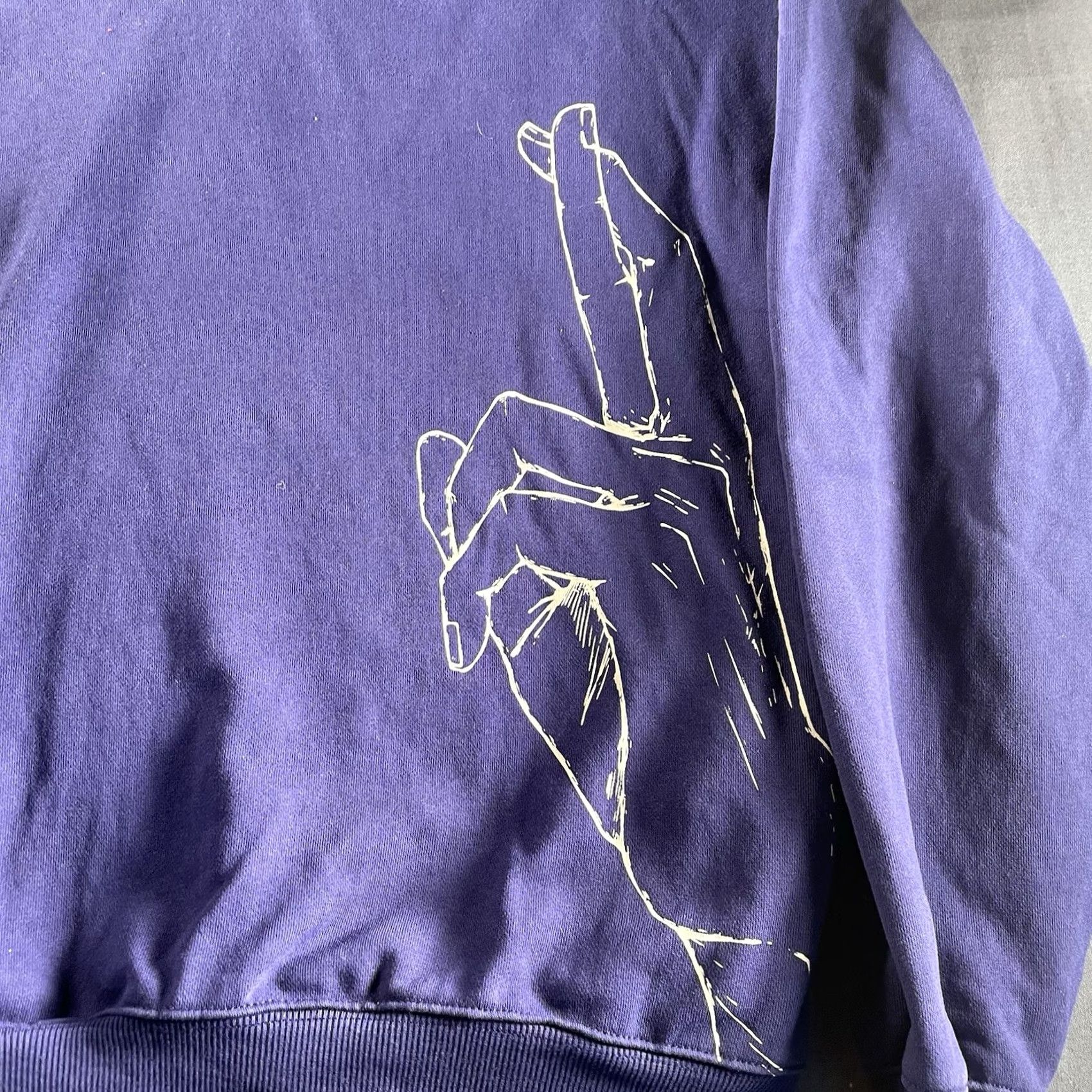 Vintage KENSHIN KOLLECTION Hoodie Men S Purple Blue Wolf Design Sleeved Sweater Size US S / EU 44-46 / 1 - 4 Thumbnail
